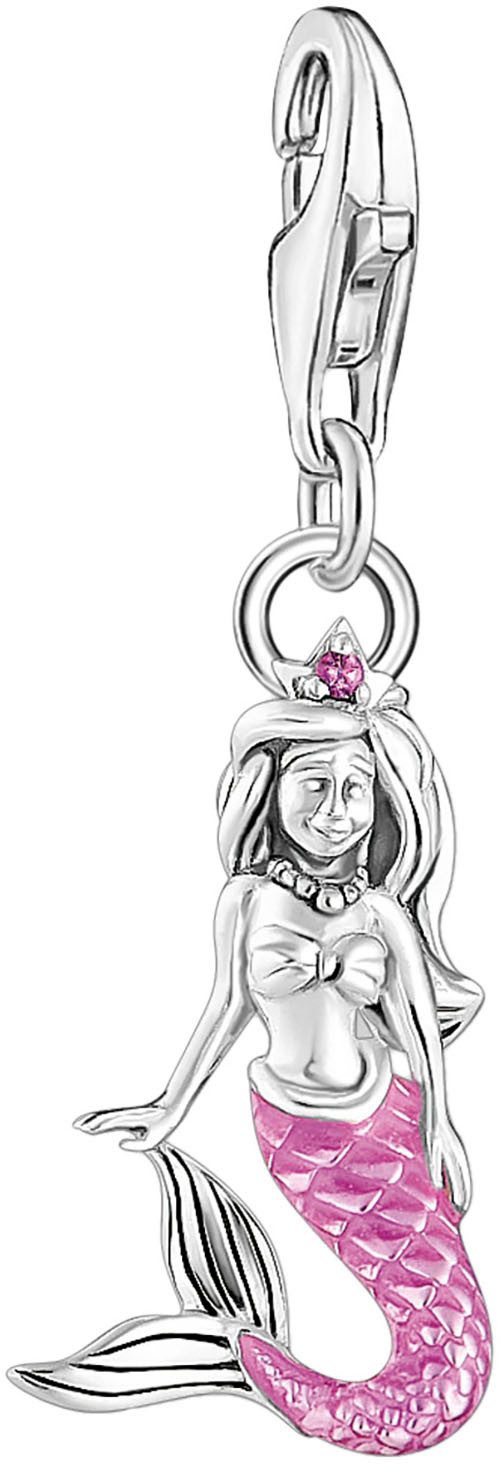 THOMAS SABO Charm-Einhänger kleine Meerjungfrau, mit Korund (synth)