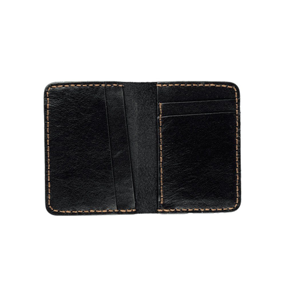 Zeitloses Vintage Wallet QIRAS aus sorgfältig Schwarz Geldbörse Look, Design Kartenetui - ausgewähltem handgenäht Smart Geldbörse (1-tlg), im Portemonnaie Leder. Lord