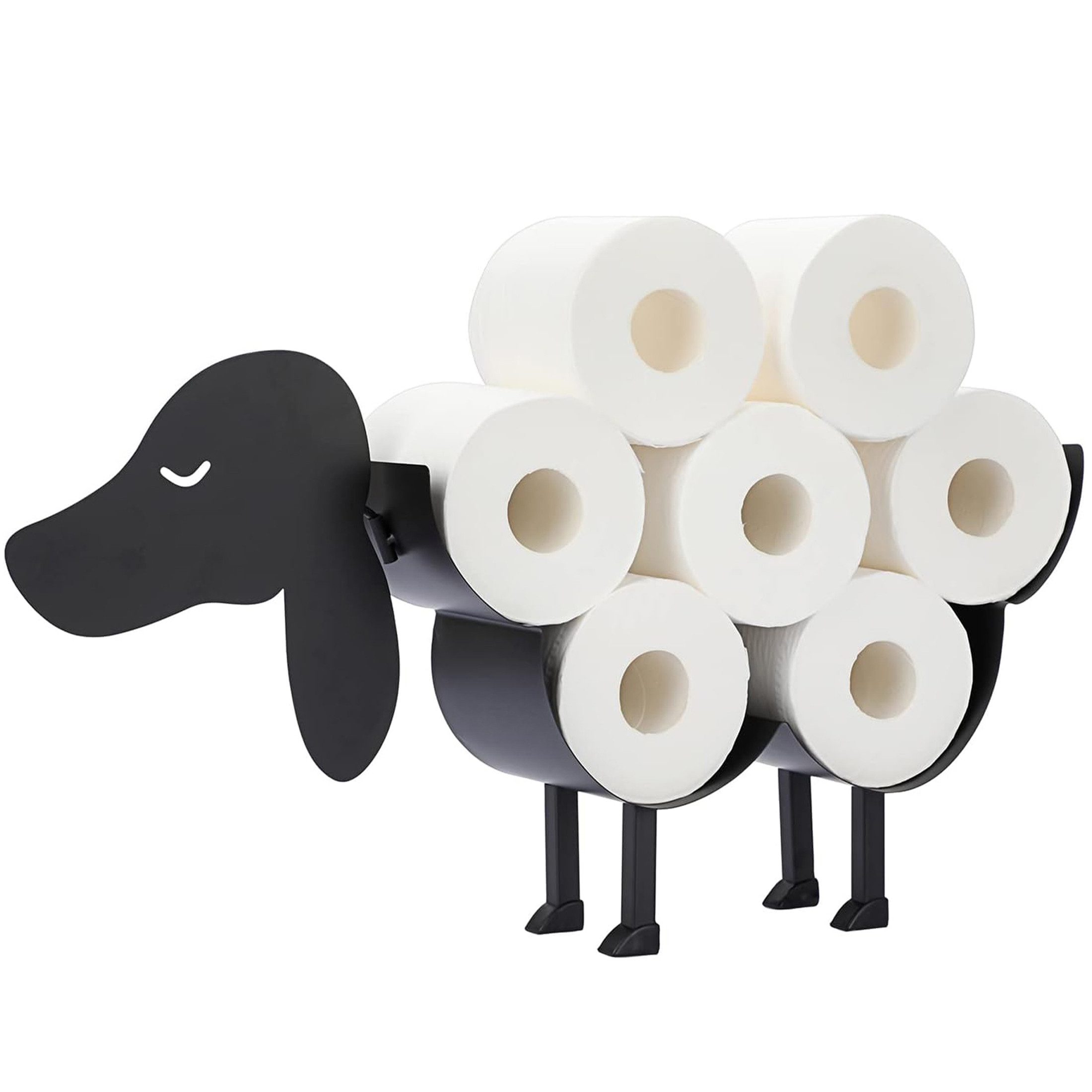 YINDN Toilettenpapierhalter Schwarz Hund WC Rollenhalter günstig online kaufen