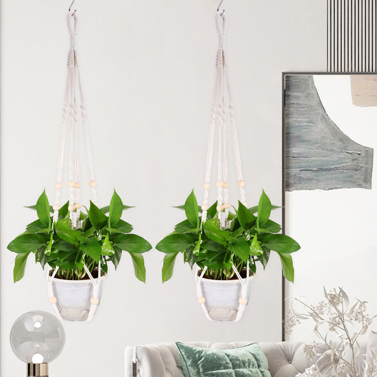 BlingBin Blumenampel 2 Stück Makramee Pflanzenaufhänge Blumenampel Boho Dek günstig online kaufen