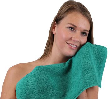 Betz Handtuch Set 10-TLG. Handtuch-Set Classic Farbe smaragdgrün und schwarz, 100% Baumwolle