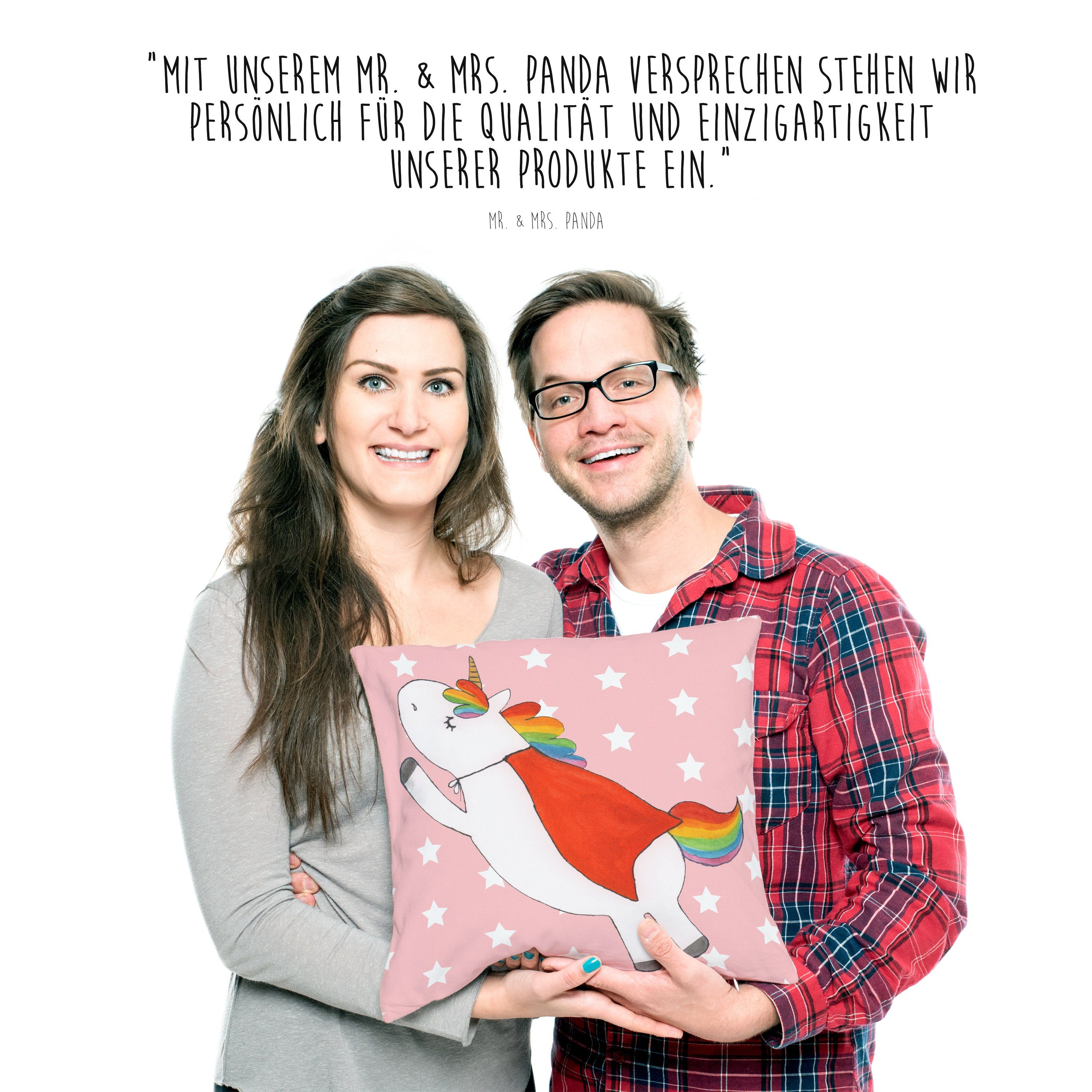 Mr. & Mrs. Super Pegasus, Dekokissen Panda Einhorn Einhorn Pastell Geschenk, Held, - Deko - Rot
