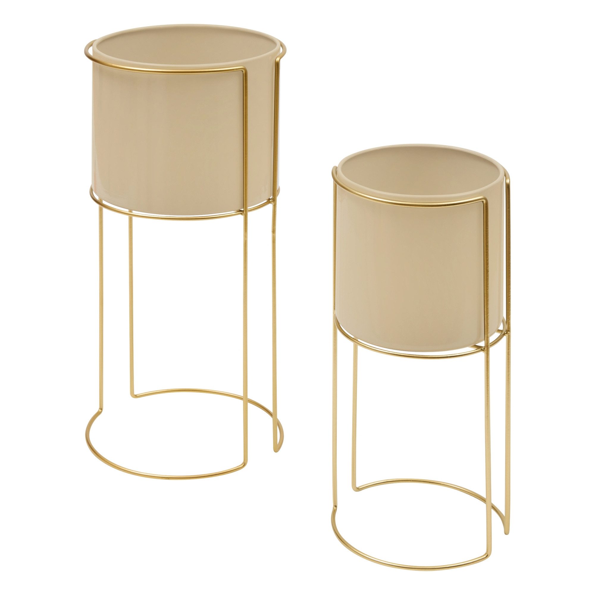 Atmosphera Créateur d'intérieur Blumentopf Blumenständer aus Metall ZIGY, 2er Set