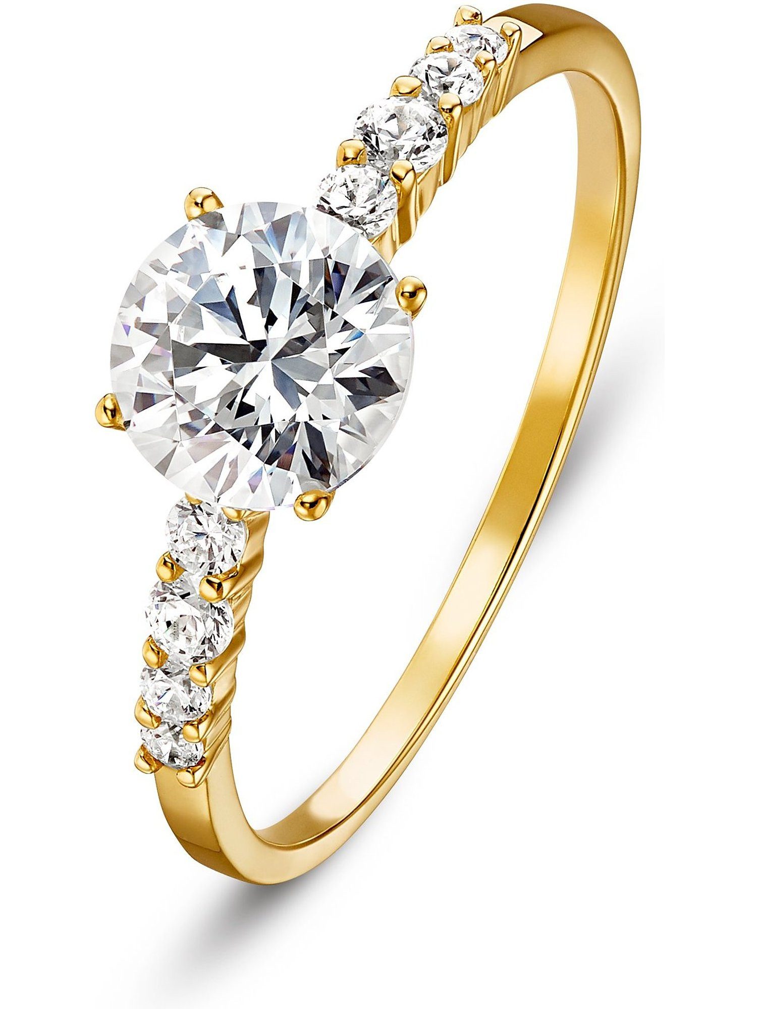 CHRIST Fingerring CHRIST Damen-Damenring 375er Gelbgold 8 Zirkonia, Zirkoni günstig online kaufen