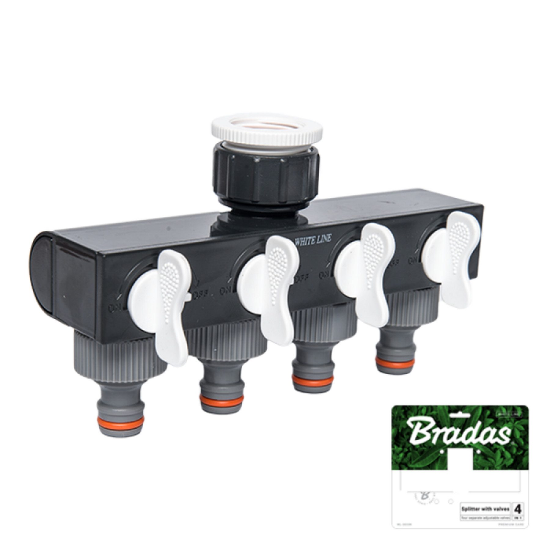 Bradas 4Wege Verteiler WHITE LINE 4WegeVerteiler mit Ventilen, (1tlg)