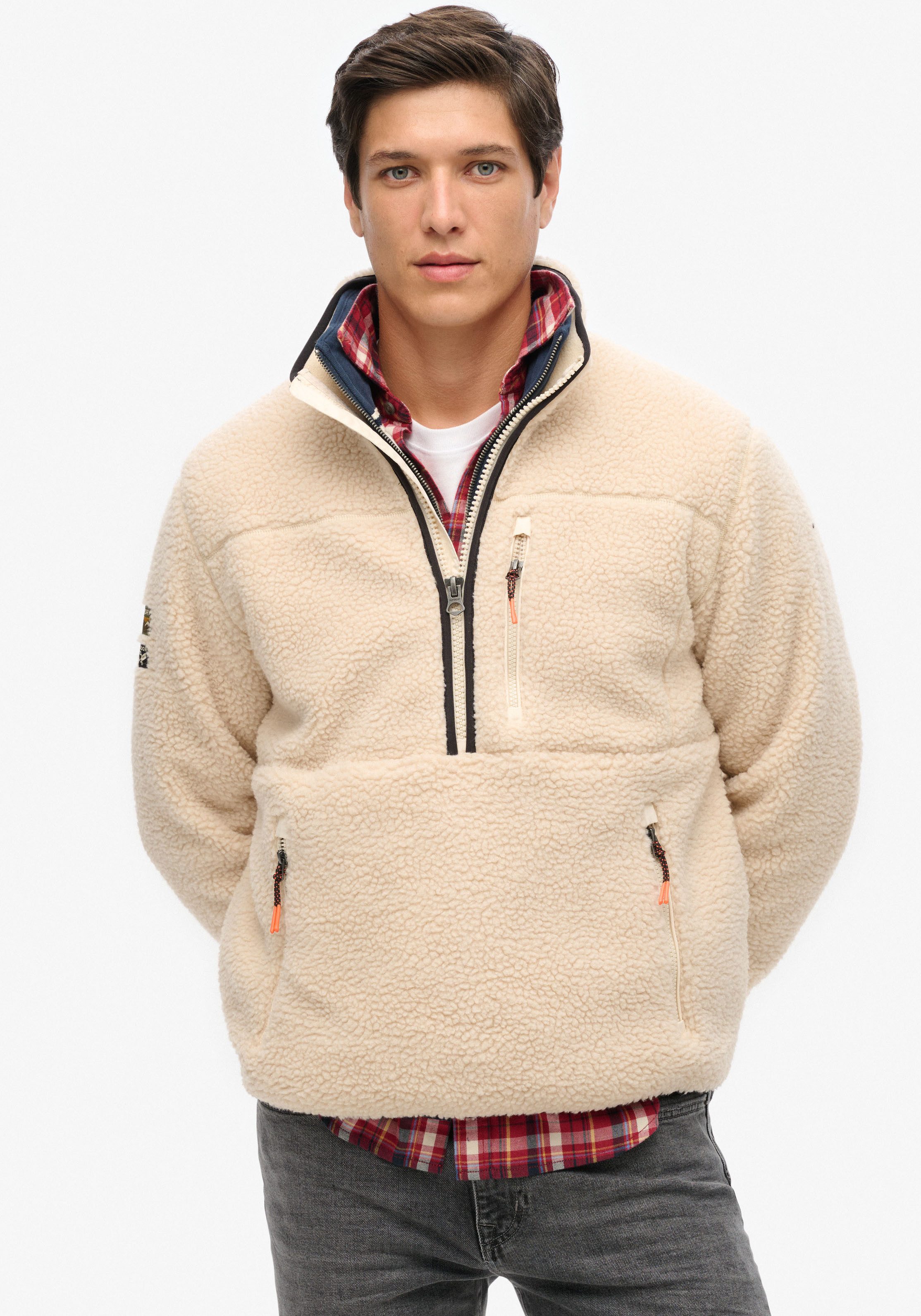 Superdry Fleecepullover OUTDOOR FLEECE HALF ZIP mit Stehkragen und kurzem R günstig online kaufen