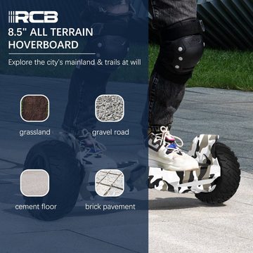RCB TECH Balance Scooter Kart Set, HM+ Go-Kart, 8,5'' Off-Road SUV Hoverboard mit Hoverkart, APP, BT