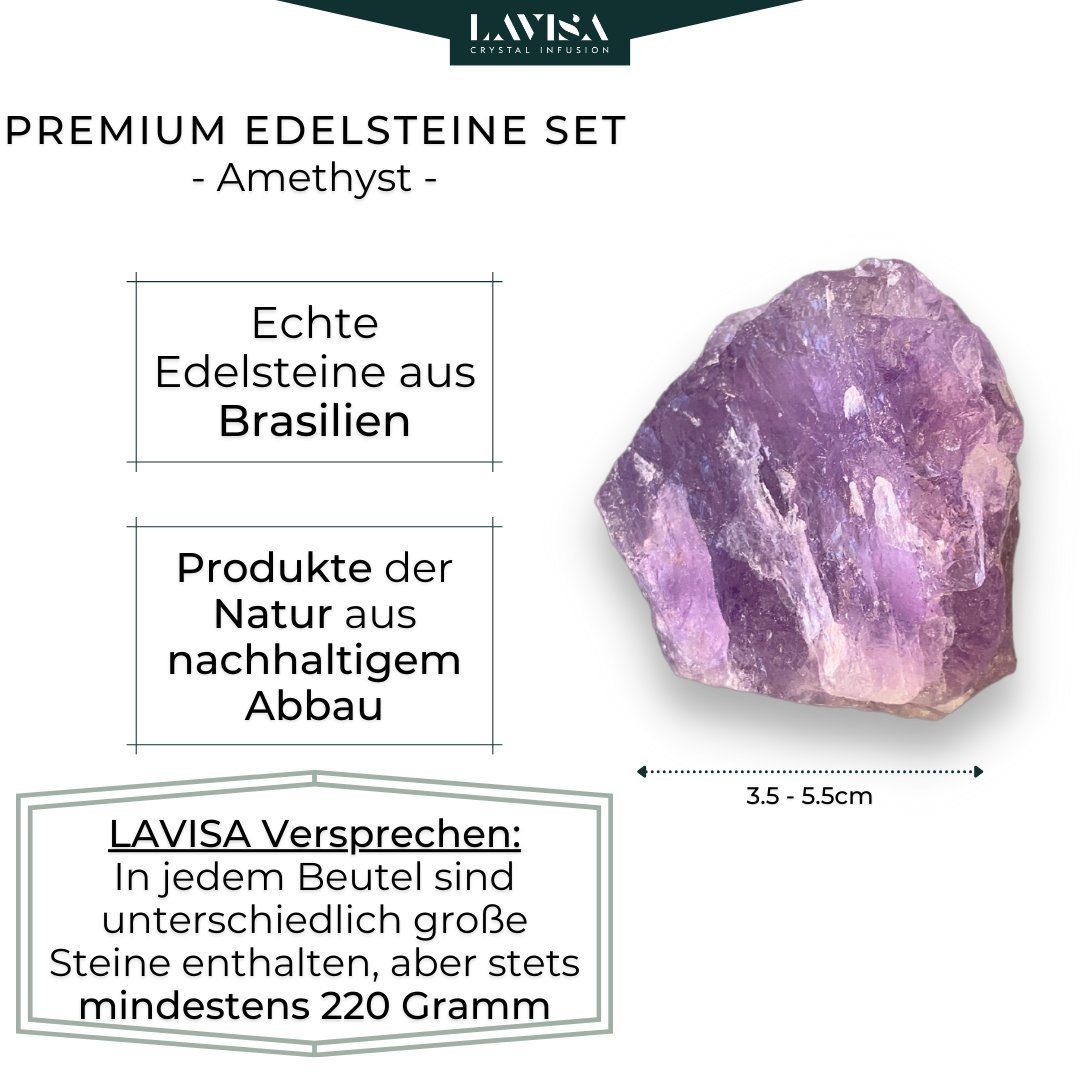 Edelstein Amethyst Mineralien Dekosteine, LAVISA Edelsteine, echte Natursteine Kristalle,