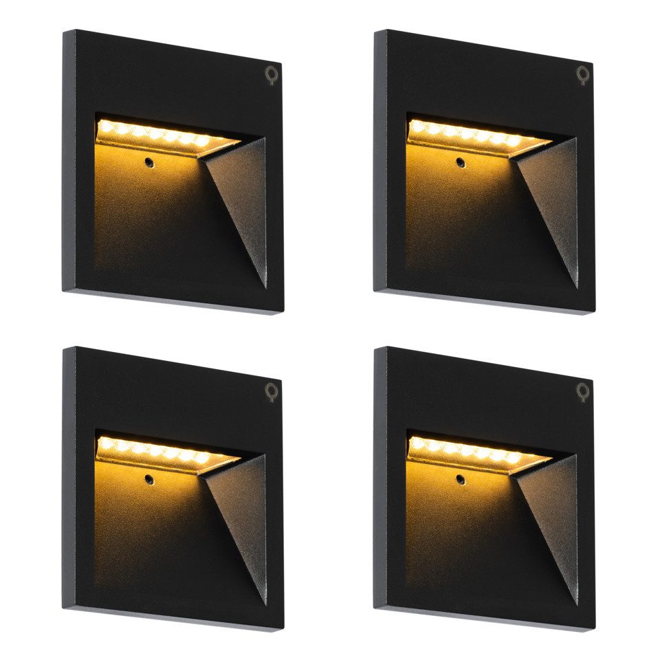 Qazqa LED Einbaustrahler 106949, LED fest integriert, Extra-Warmweiß, QAZQA Außen Einbau­leuchte, integrated, Schwarz, Aluminium, Modern