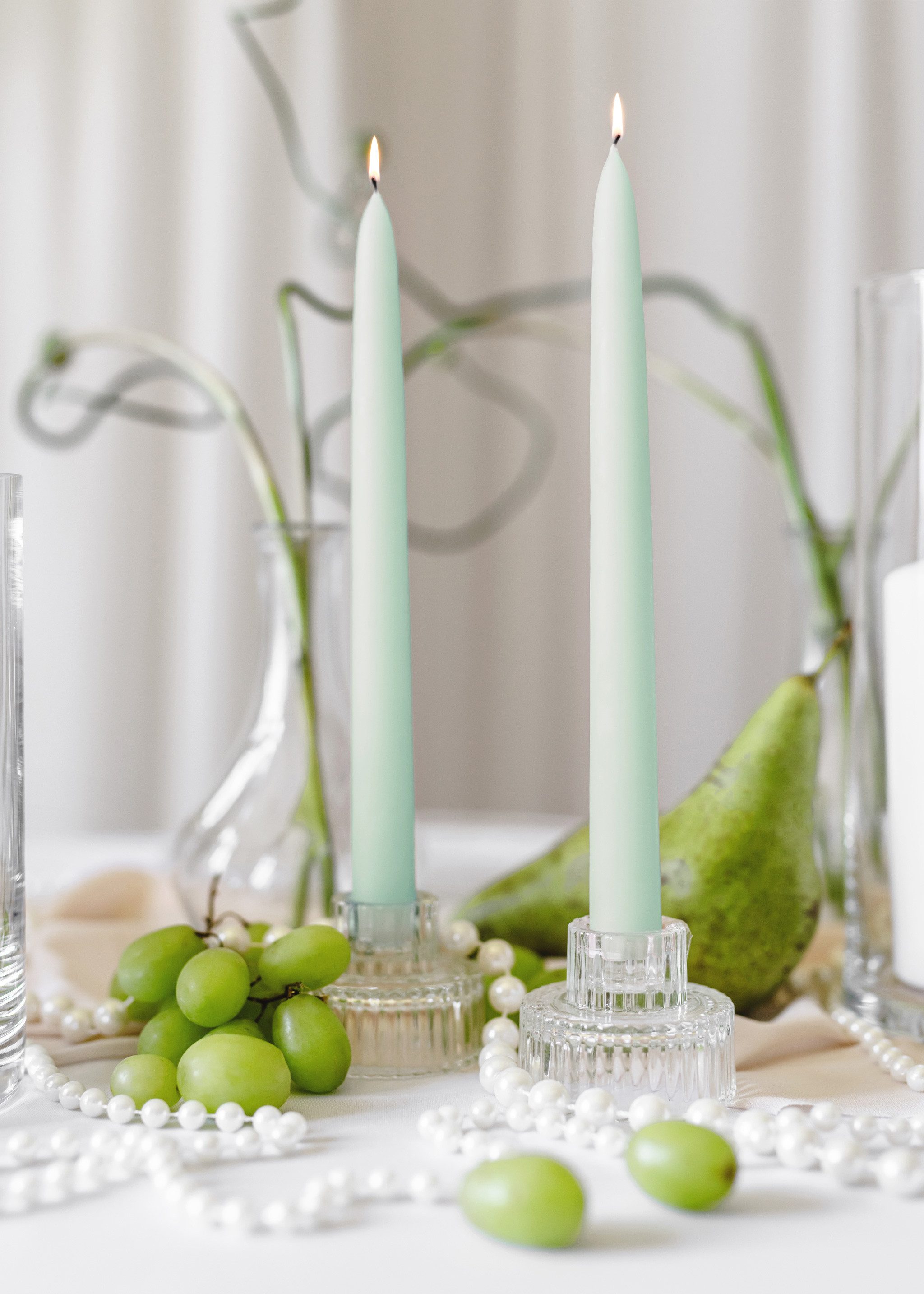 partydeco Teelichthalter, Kerzenhalter 4er Set 6,5x5,5cm Glas transparent 2-in-1 Design