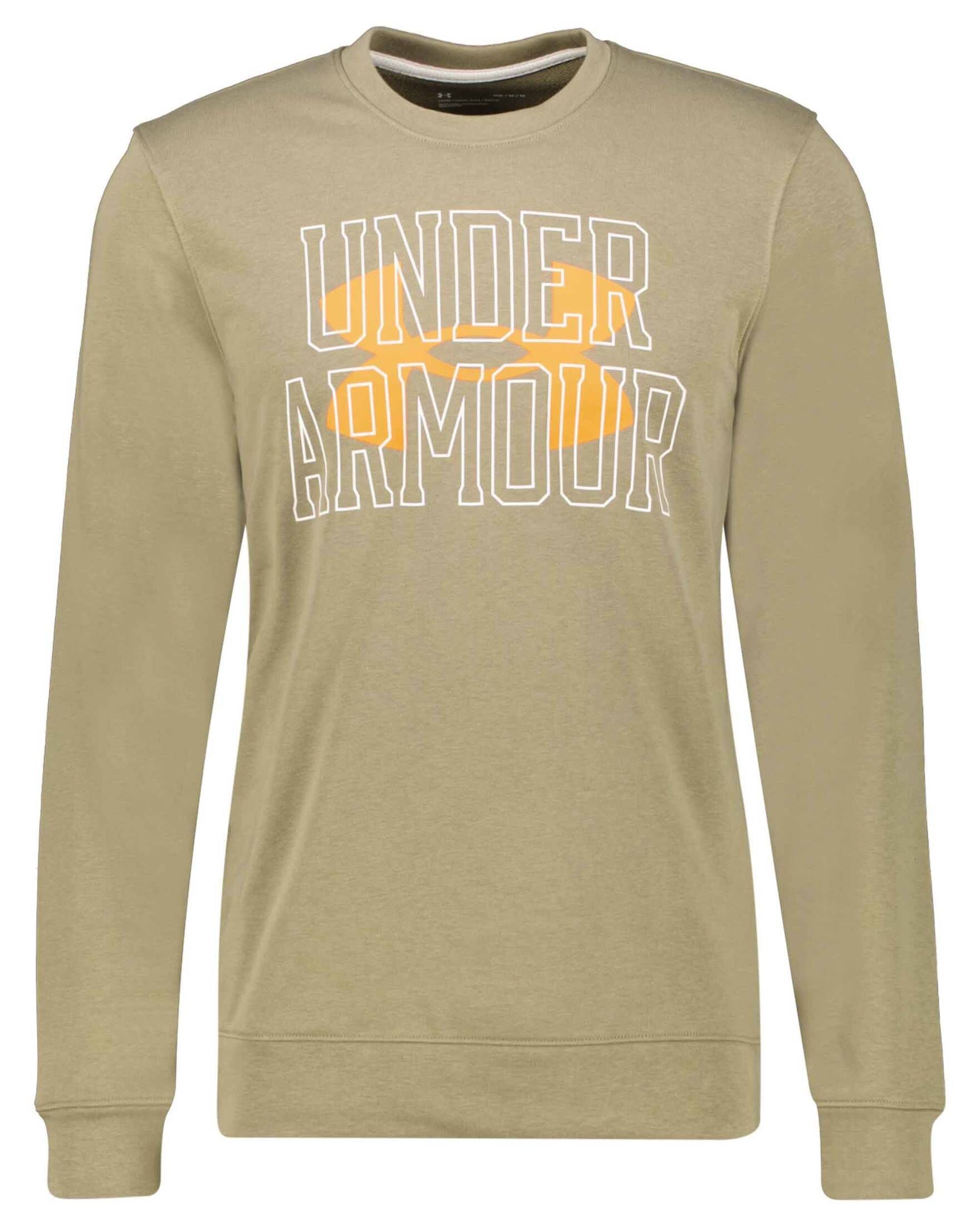 Under Armour® Sweatshirt Herren Sweatshirt UA RIVAL TERRY LOGO CREW (1-tlg) oliv / orange