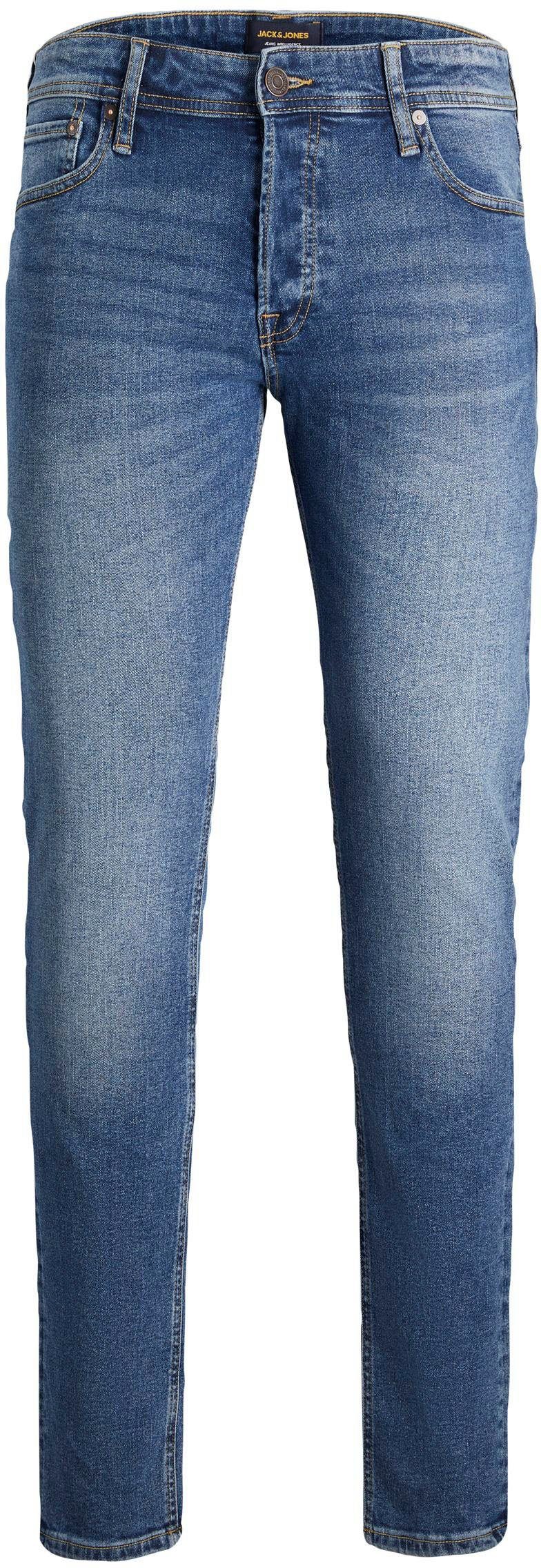 Jack & Jones Slim-fit-Jeans JJIGLENN Jeans mit schmaler Beinform und Stretch für Komfort Denim/Jeans, modisch, slim fit, Baumwollmischung. Reduzierter Preis € 26,99. Unverbindliche Preisempfehlung € 34,99