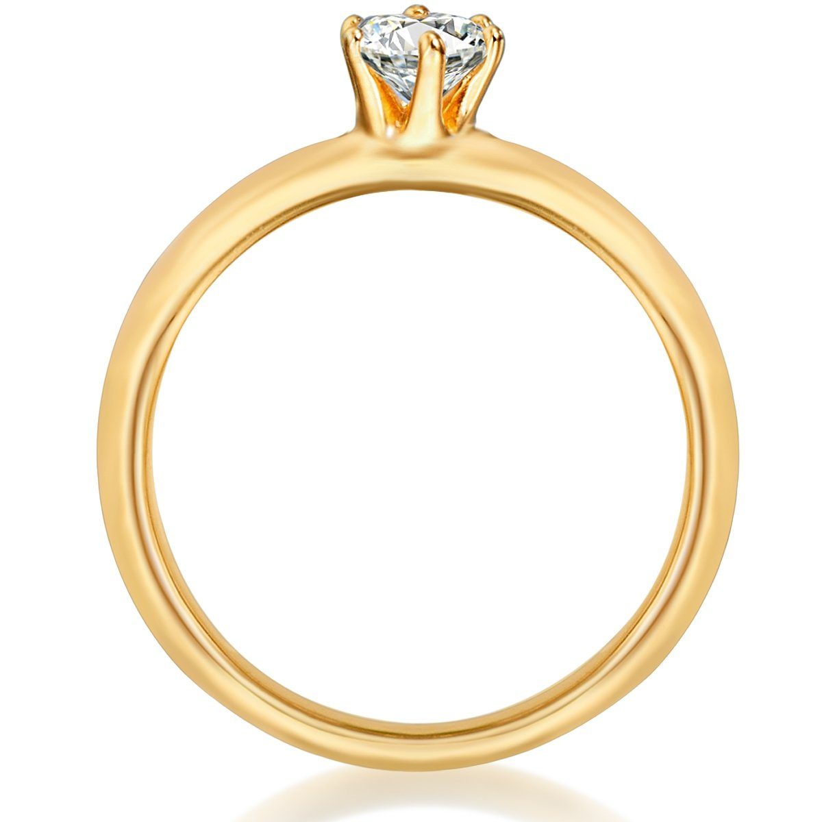 Trilani Silberring gelbgold, Zirkonia