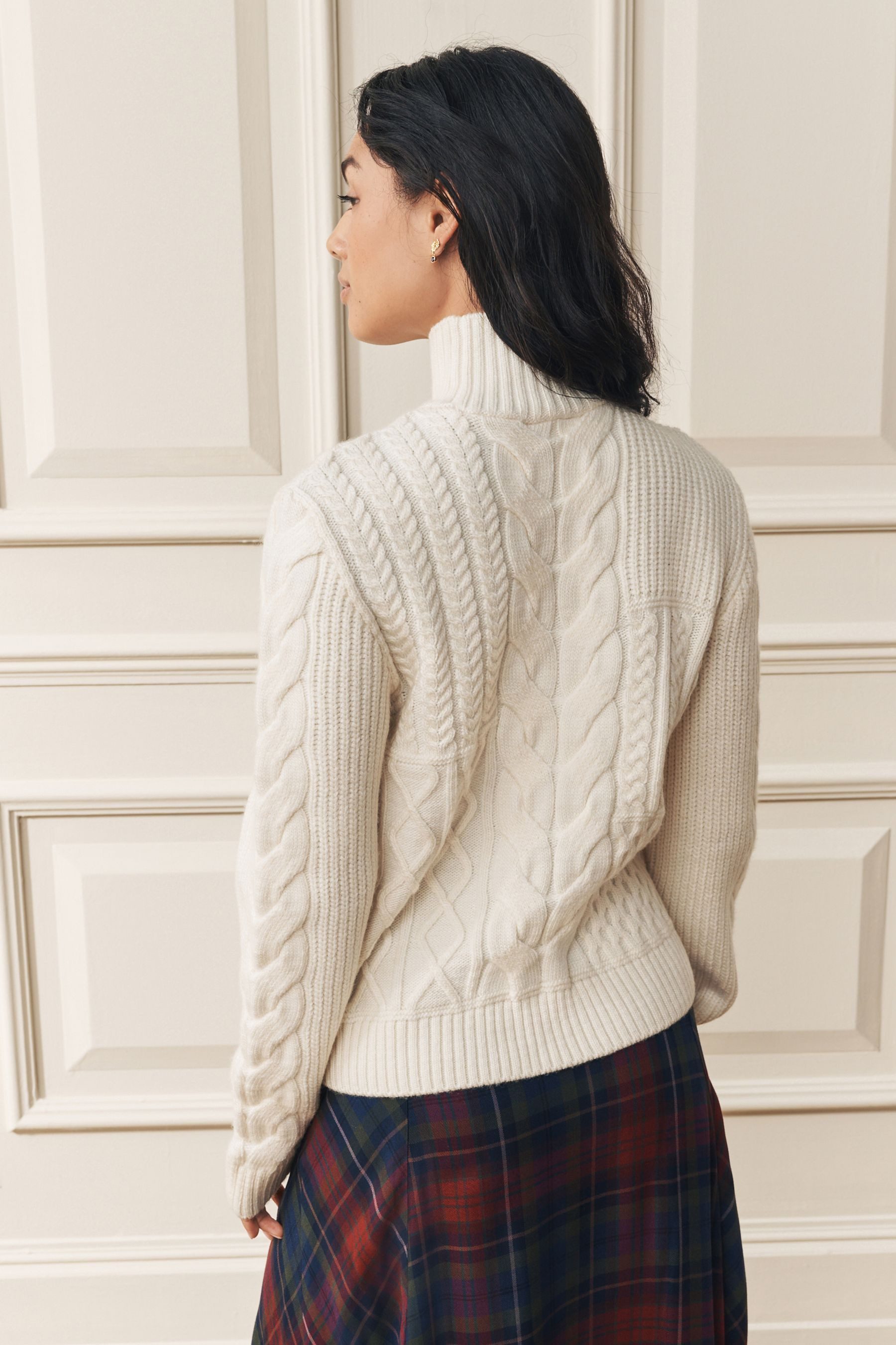 LAURA ASHLEY Strickpullover Laura Ashley hochgeschlossener Grobstrickpullover (1-tlg)