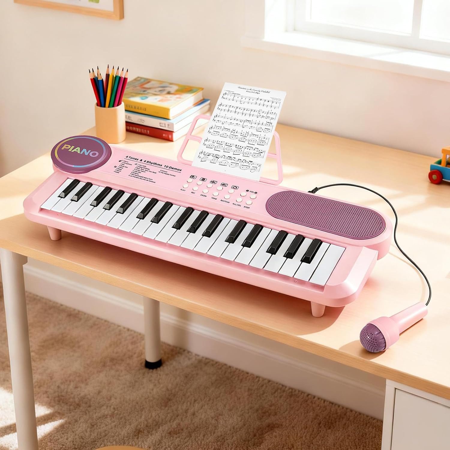 Youyijia Spielzeug-Musikinstrument Trintion 37-Tasten Kinder Keyboard Elektronisches Klavier für Kinder