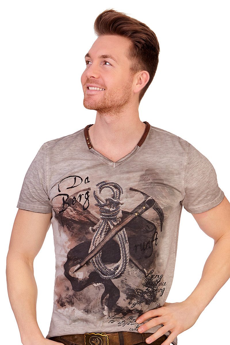 Trachtenshirt Trachtenshirt Herren - EMILIO - beige