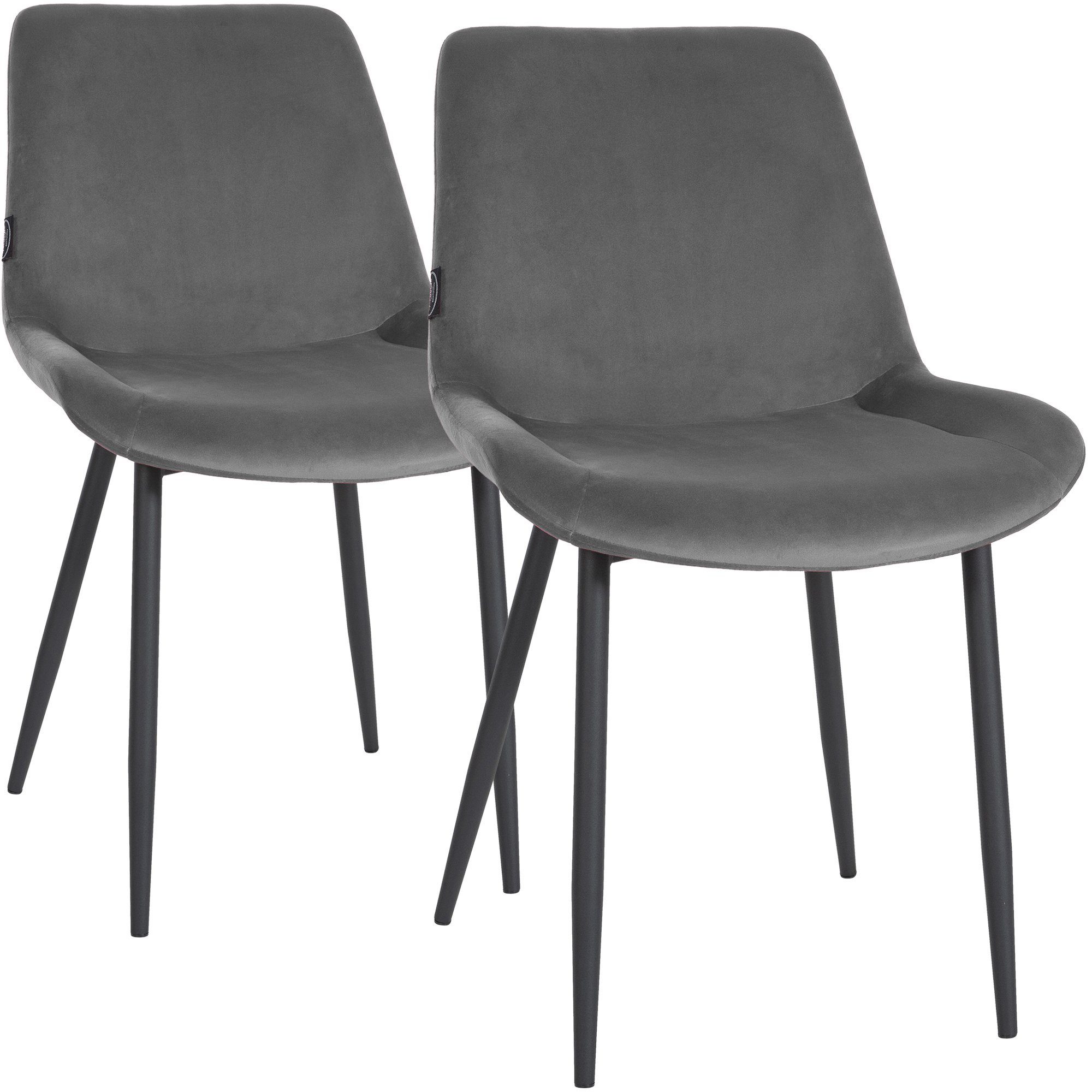 furnicato Esszimmerstuhl 2er Set Victoria 51x60x80 cm Grau Samt (2 St)