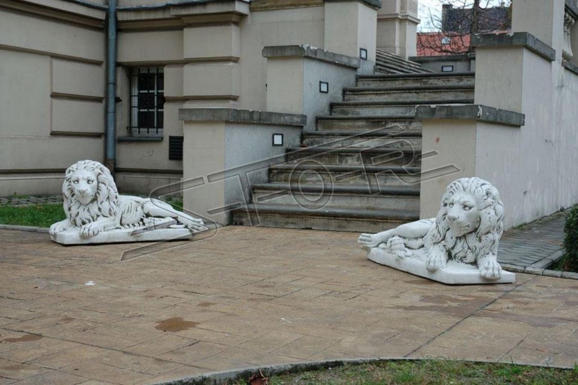 JVmoebel Skulptur Löwe Liegend Statue Figur Garten Terrassen Skulptur Antik Stil