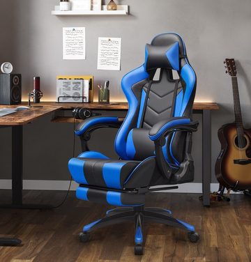 SONGMICS Gaming-Stuhl »Bürostuhl«, ausziehbare Fußstütze, 90°-135° Neigungswinkel