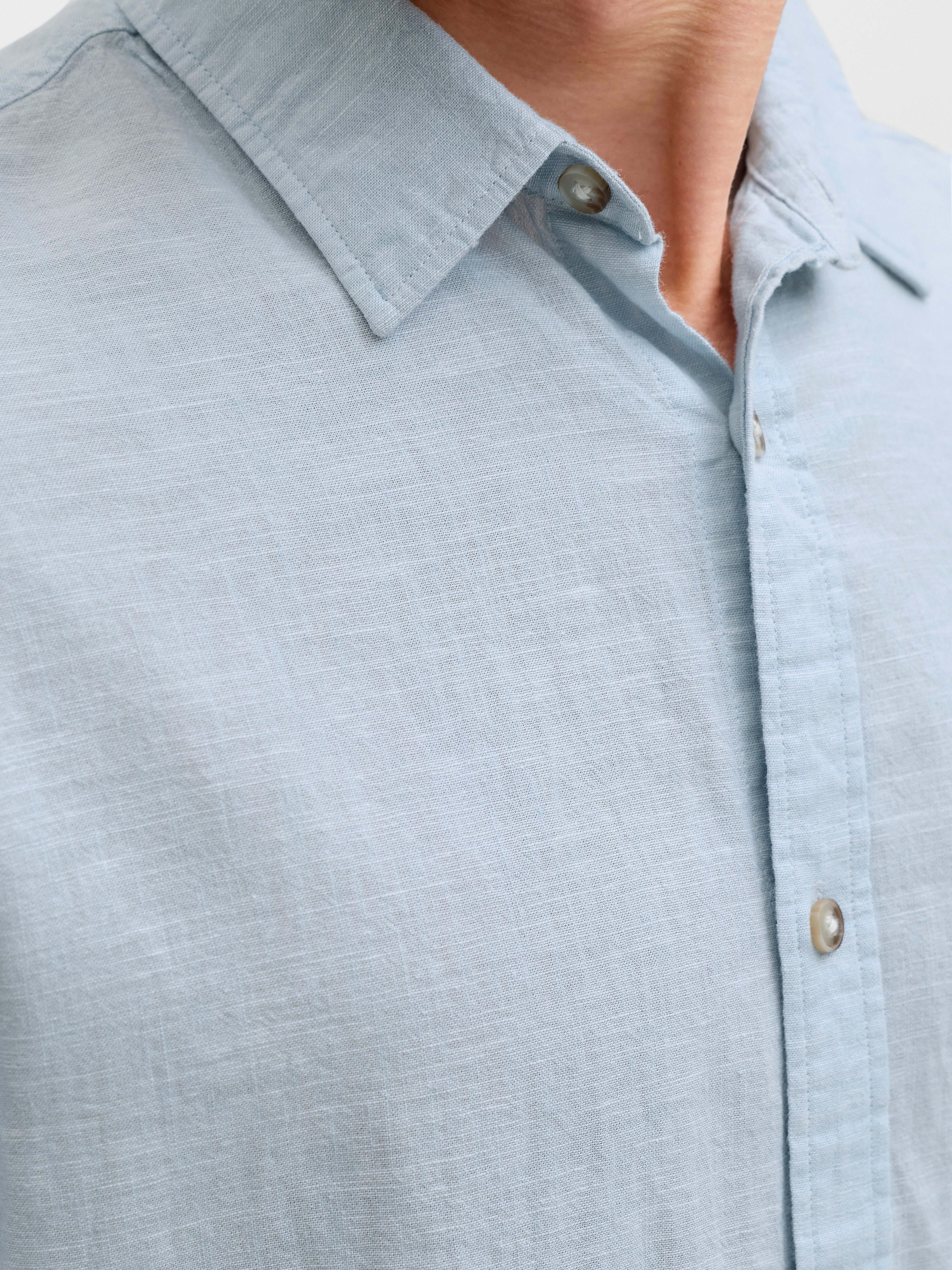 Jack & Jones Langarmhemd JJESUMMER LINEN BLEND SHIRT L/S SN Baumwollmischung, regular fit