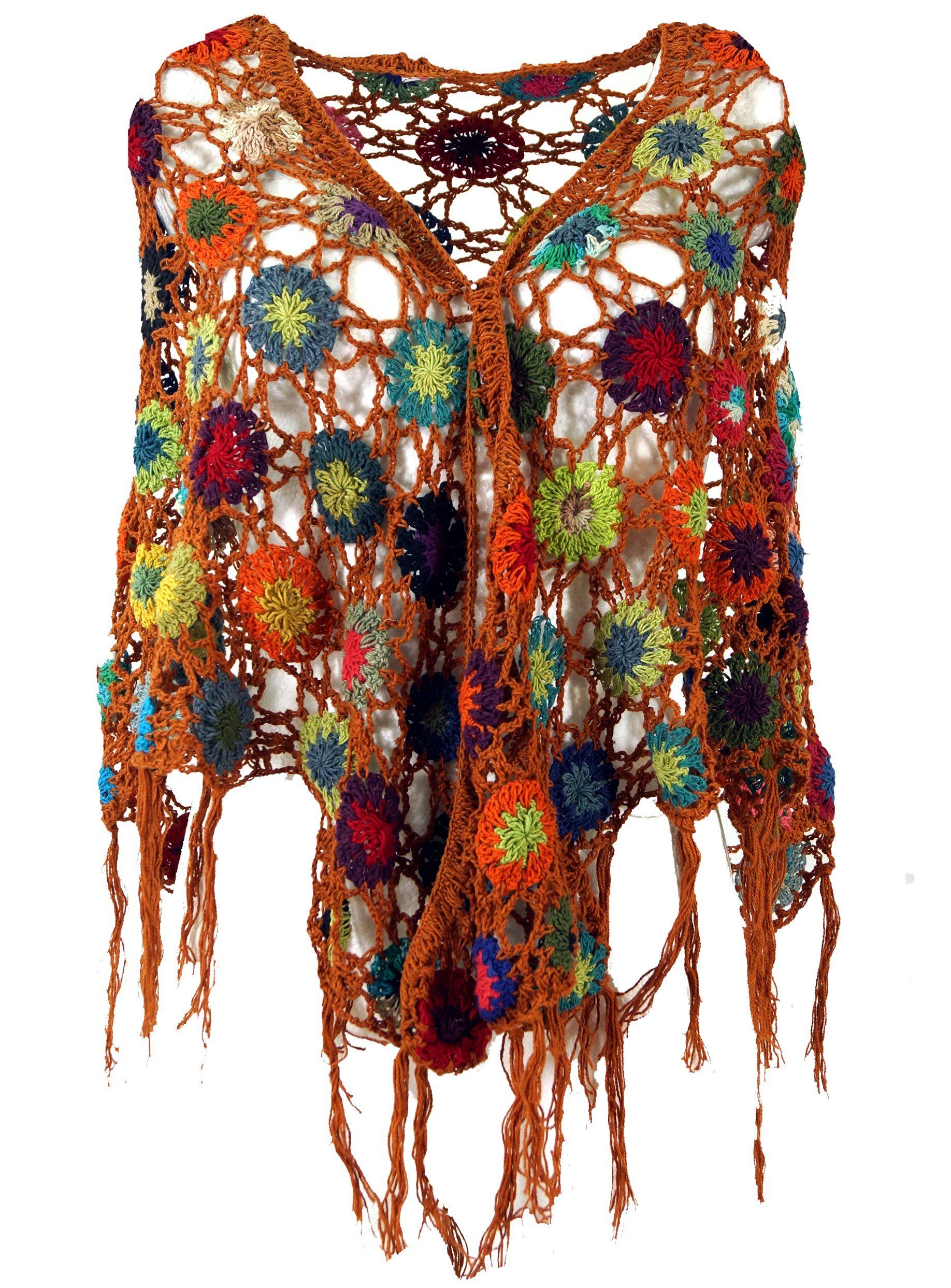 Guru-Shop Halstuch Häkelstola, Hippie Blümchen Häkelschal,.. günstig online kaufen