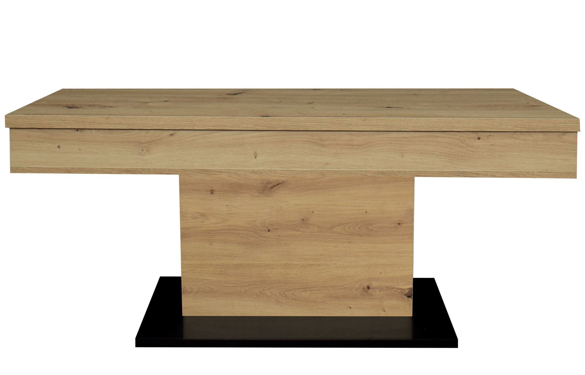 58 aufm Kessel Couchtisch Wohnzimmertisch höhenverstellbar Else 1 110x59x60 Schwarz/Asteiche (inkl. Lieferung bis an die Tür, 1-St., Lieferung bis zur Haustür), Höhenverstellbar 59-78 cm mit Ilse Lift,ABS-Kante,Metallgestell