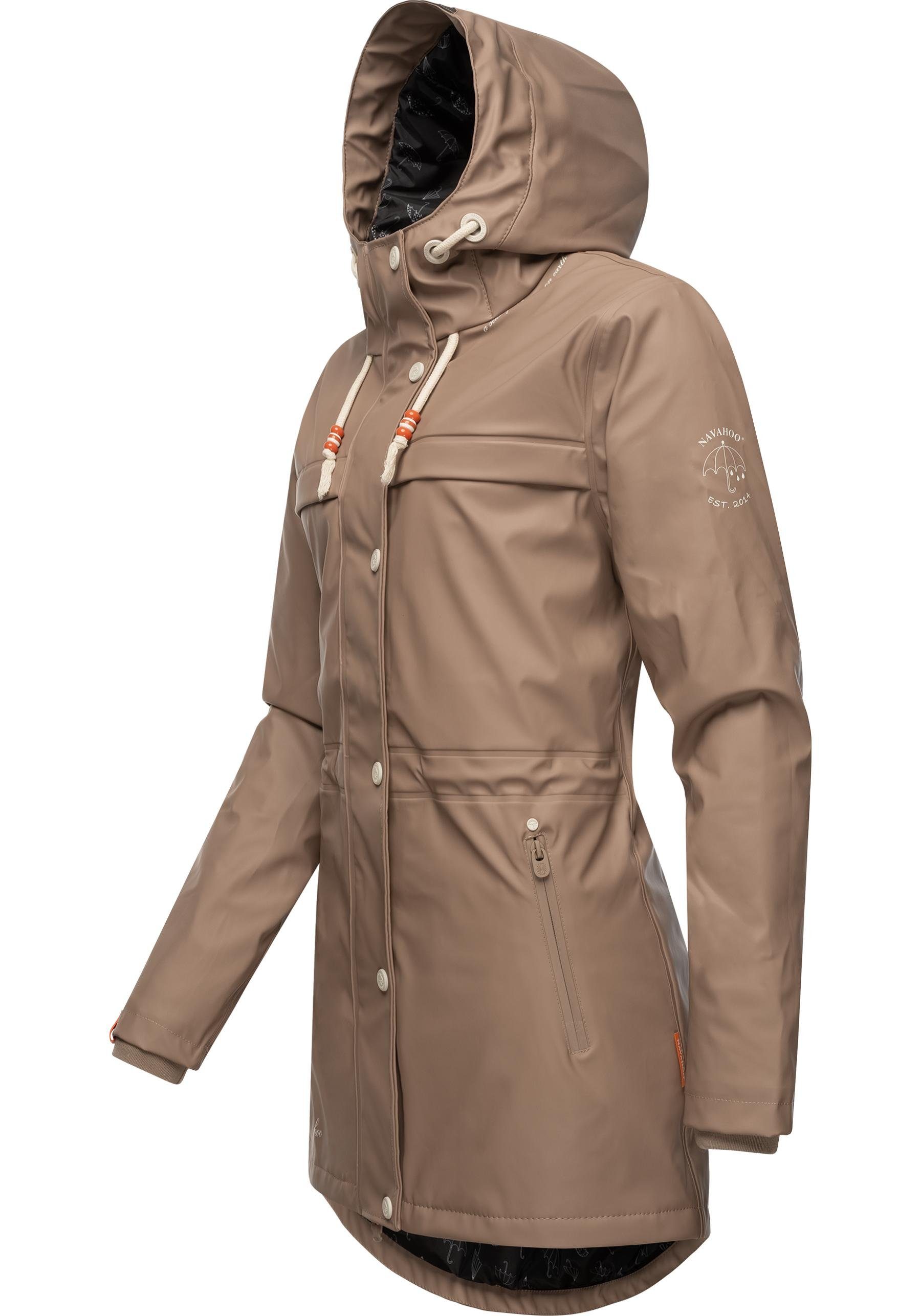 Regenparka taupe modischer Forest Outdoor Navahoo Damen Regenmantel Rainy