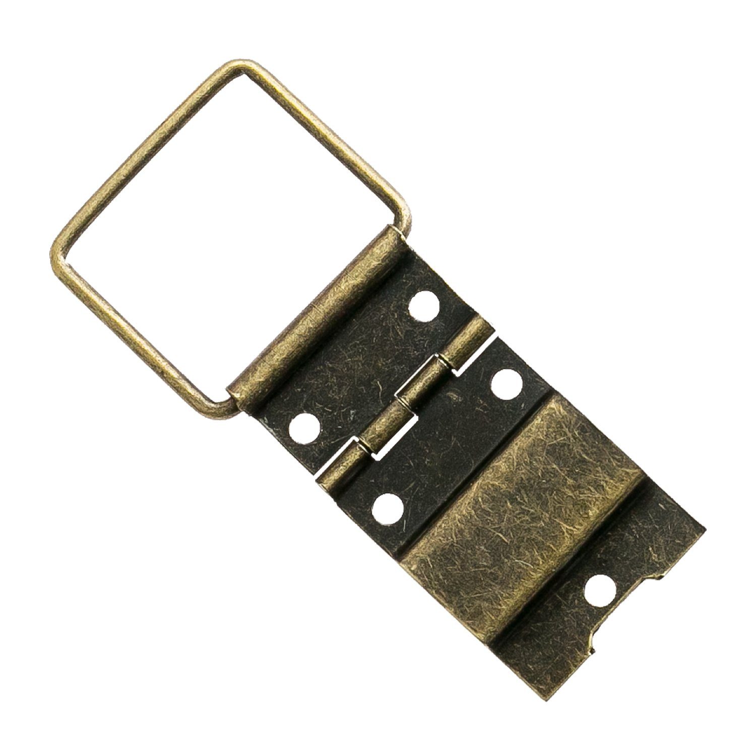 HMF Möbelbeschlag Vintage Deko Scharnier, Aufstellscharnier aus Metall (2 Stück), Möbelscharnier 30 x 67 mm, Bronze