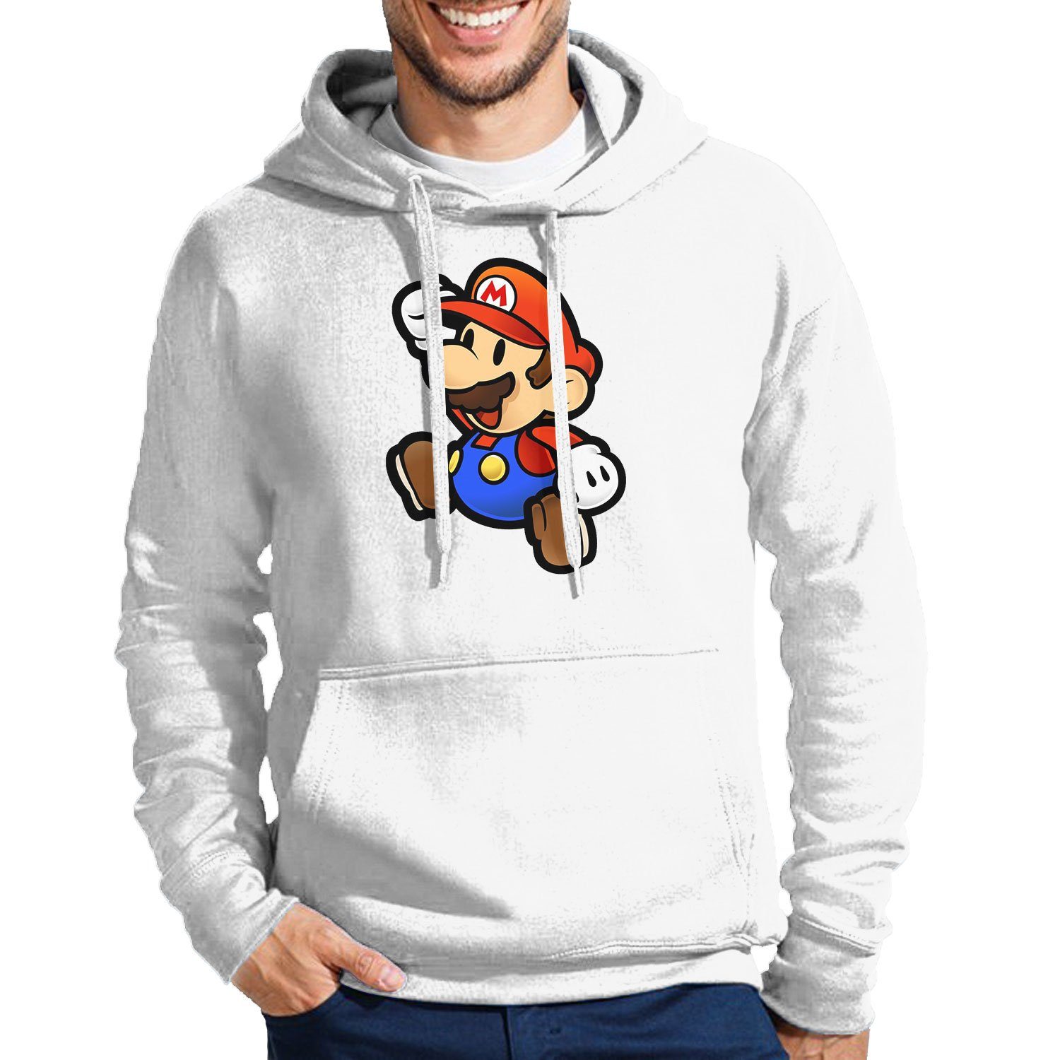 Blondie & Brownie Hoodie Herren Mario Nintendo Gaming Luigi Yoshi Super Mit Kapuze Weiß