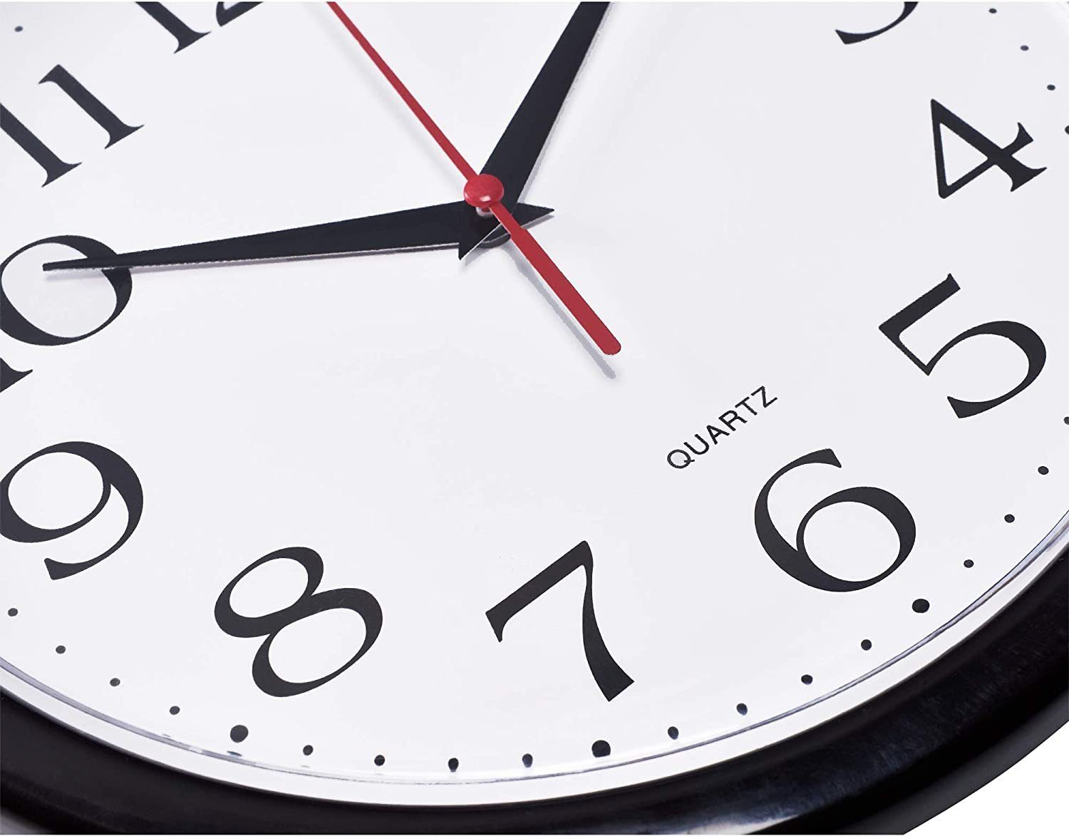leise Wall Retro Quartz Uhr Tick-Geräusche) Uhrwerk schwarz-weiß (ohne Wanduhr Art K&L Sekundenzeiger roter