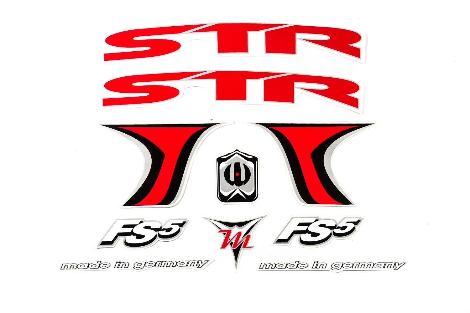 Non-Branded Fahrradrahmen Fahrrad DEKOR Satz Aufkleber Rahmen Sticker STR Label rot schwarz