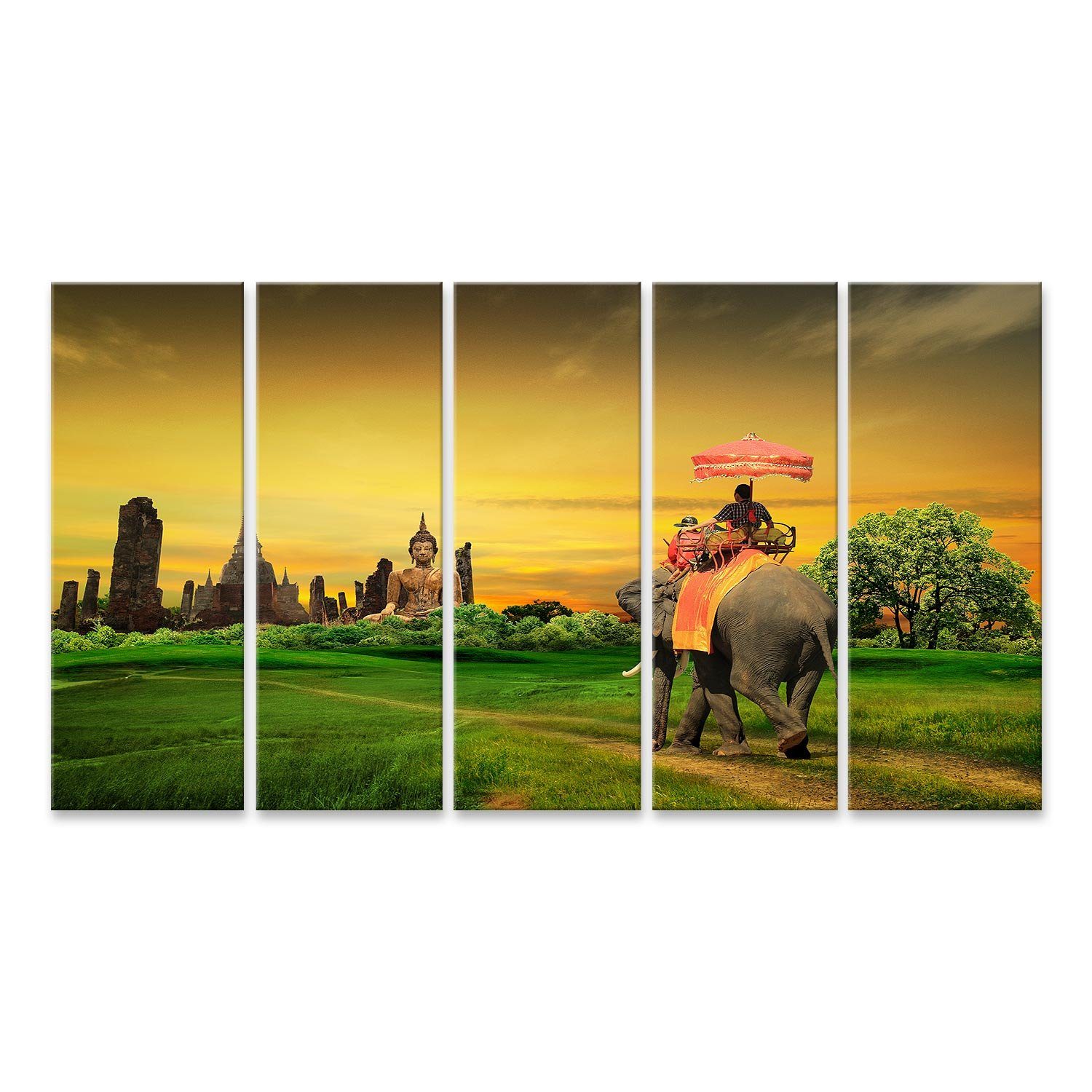 Leinwandbild Bild auf Leinwand Sonnenuntergang auf dem Lande in Thailand Wandbild P