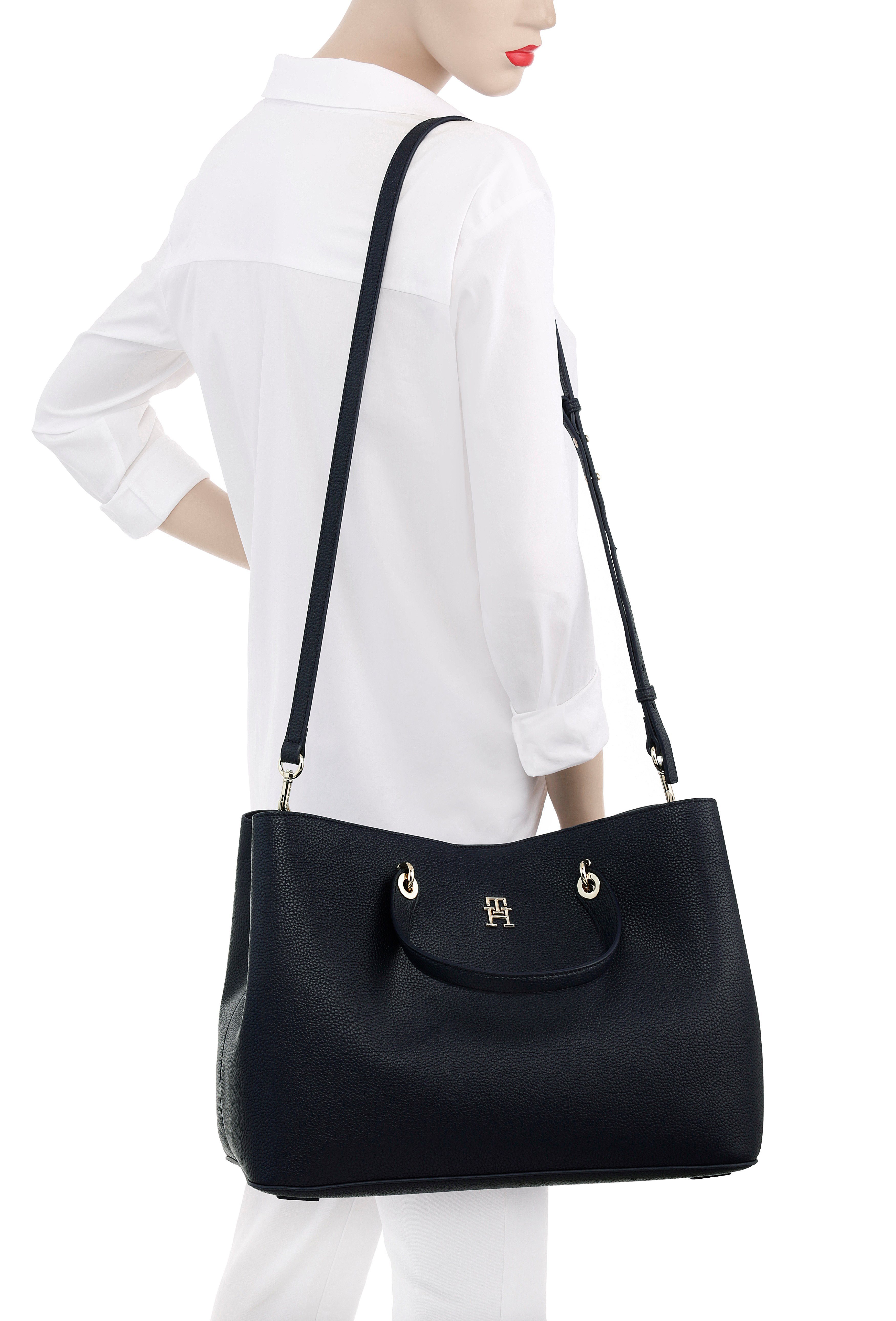 Tommy Hilfiger Henkeltasche TH EMBLEM SATCHEL, mit TH-Emblem vorne günstig online kaufen