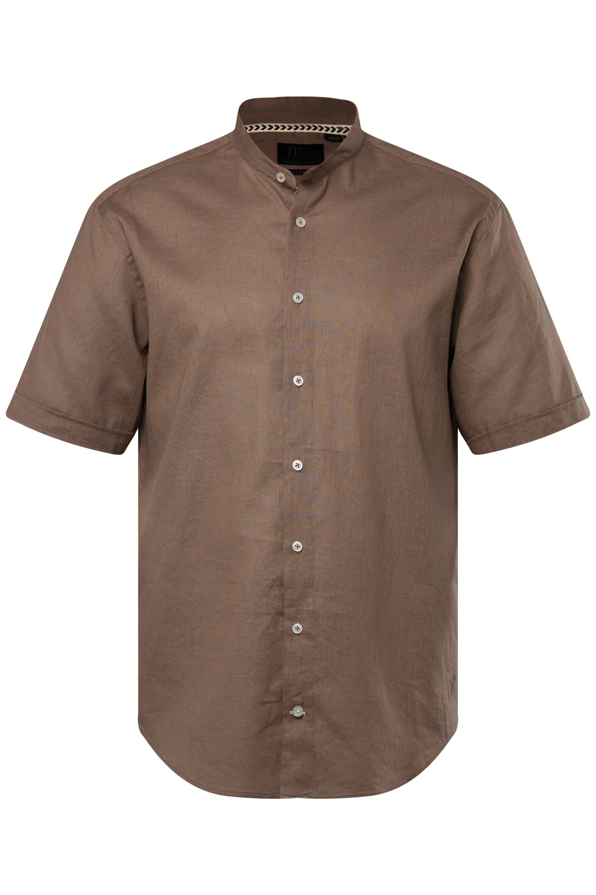 JP1880 Kurzarmhemd Hemd Halbarm Leinenmix Stehkragen Modern Fit günstig online kaufen
