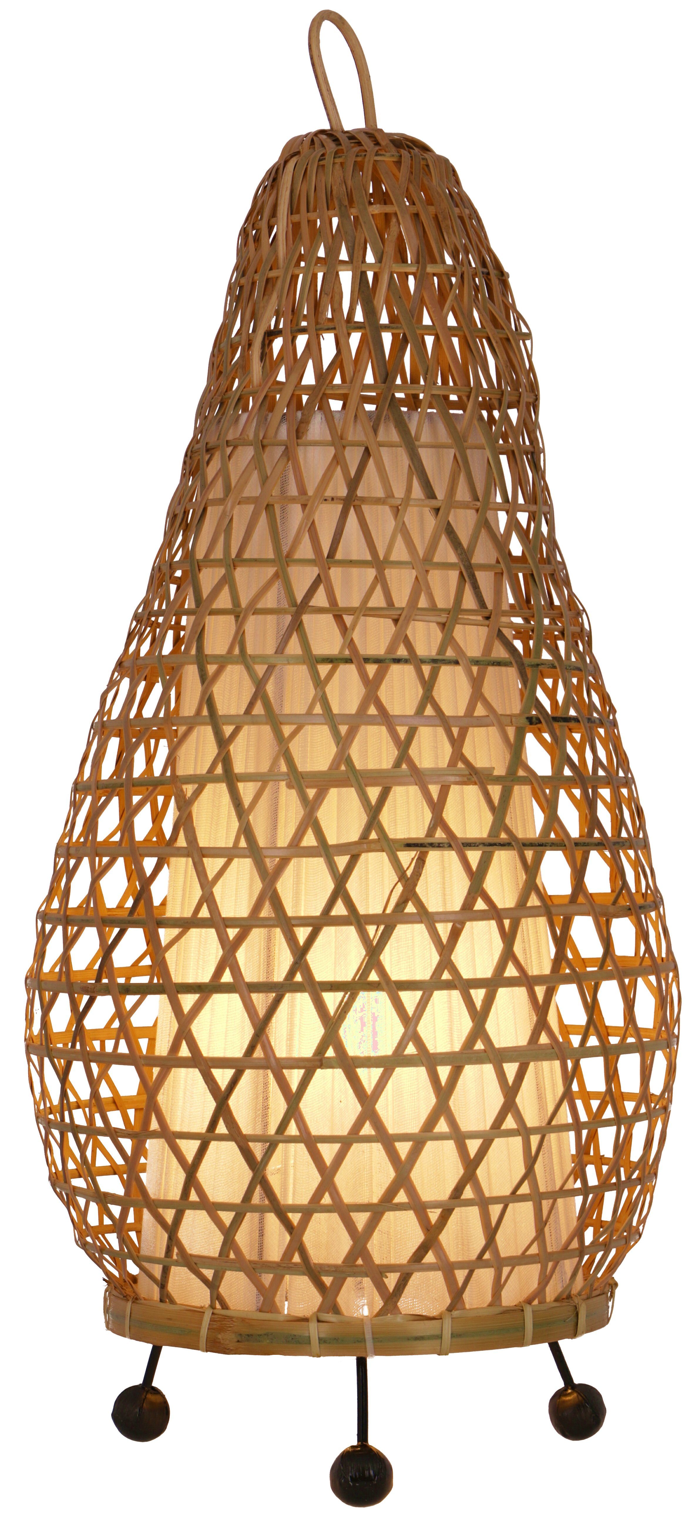 in aus.., cm Leuchtmittel 65 Guru-Shop handgemacht Tischlampe, nicht Modell Bali Hermigua Tischleuchte inklusive