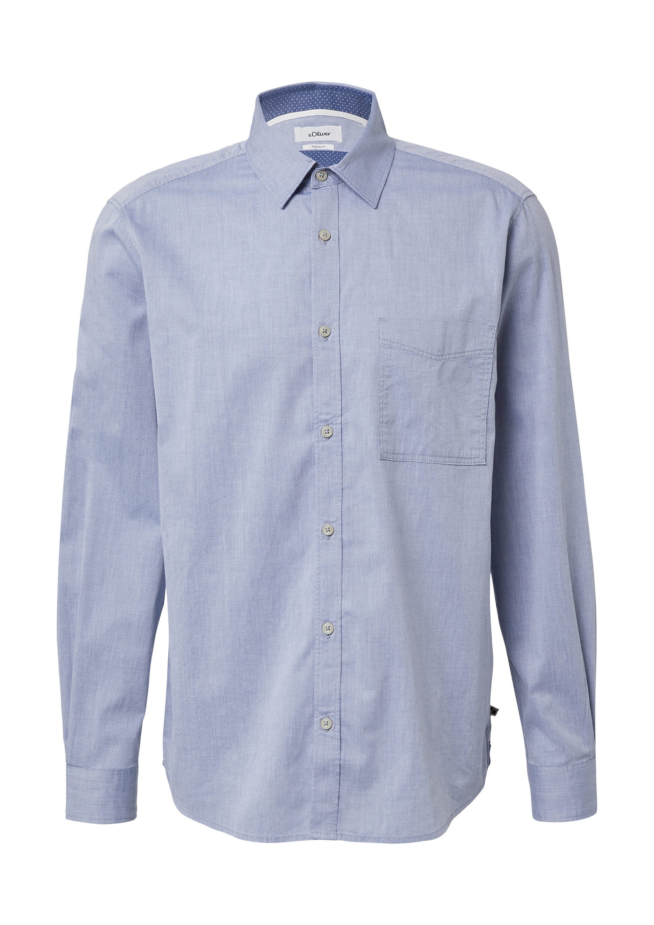 s.Oliver Langarmhemd Hemd Regular Fit: Gemustertes günstig online kaufen
