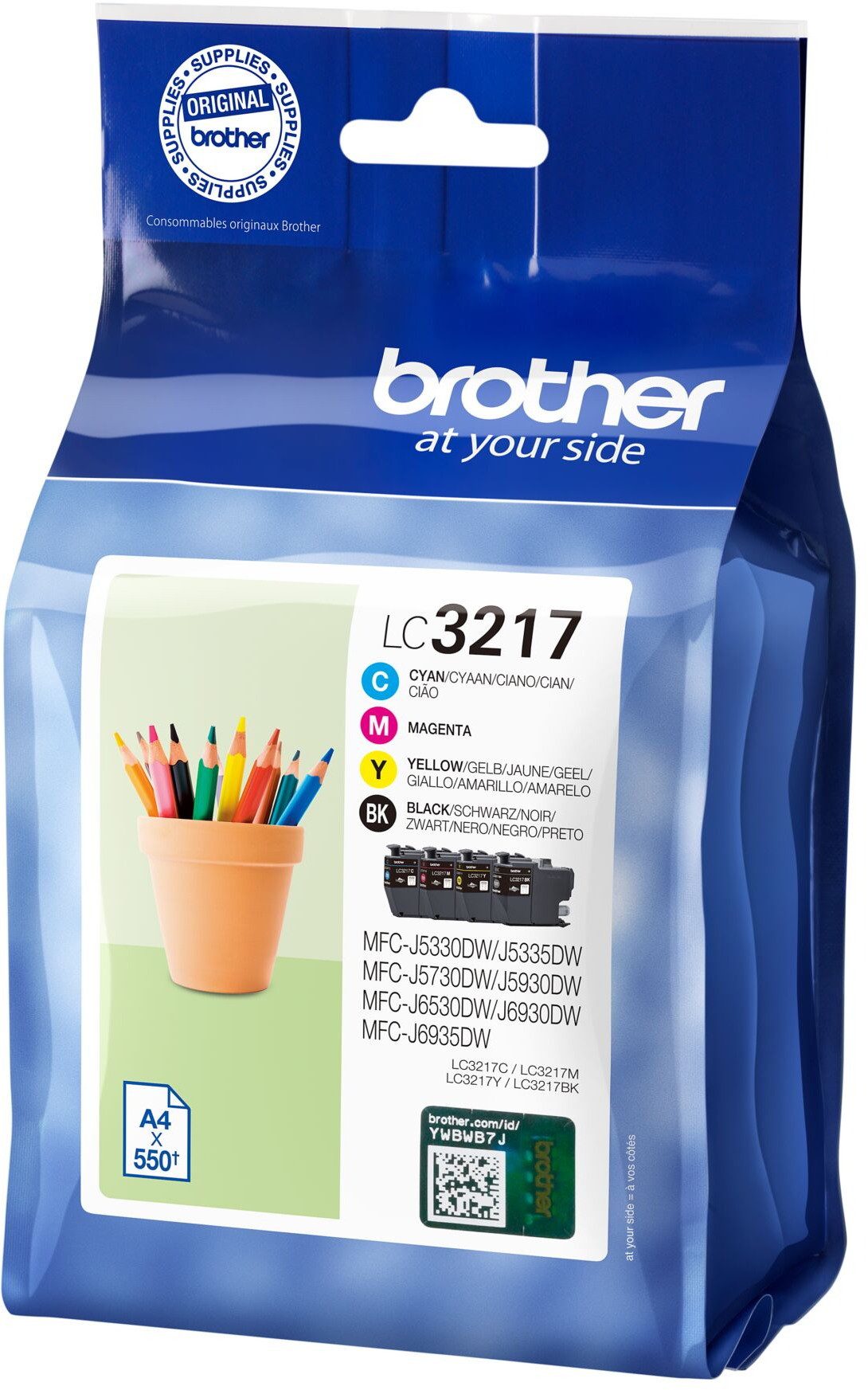 Brother 4 Druckerpatronen original Tinte LC-3217 BK / C / M / Y Multipack Tintenpatrone