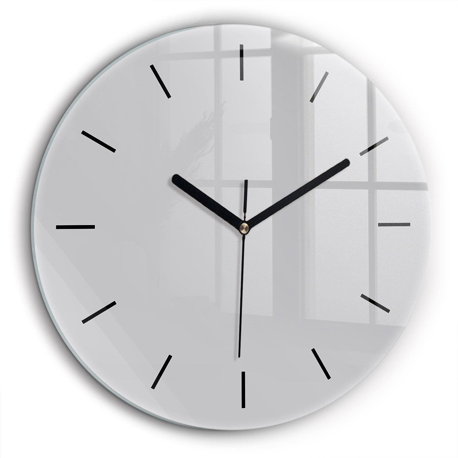 Tulup Wanduhr Wanduhr Glasrunde Uhr Moderne Glaswanduhr 60cm Uhr aus Gehärtetem Glas