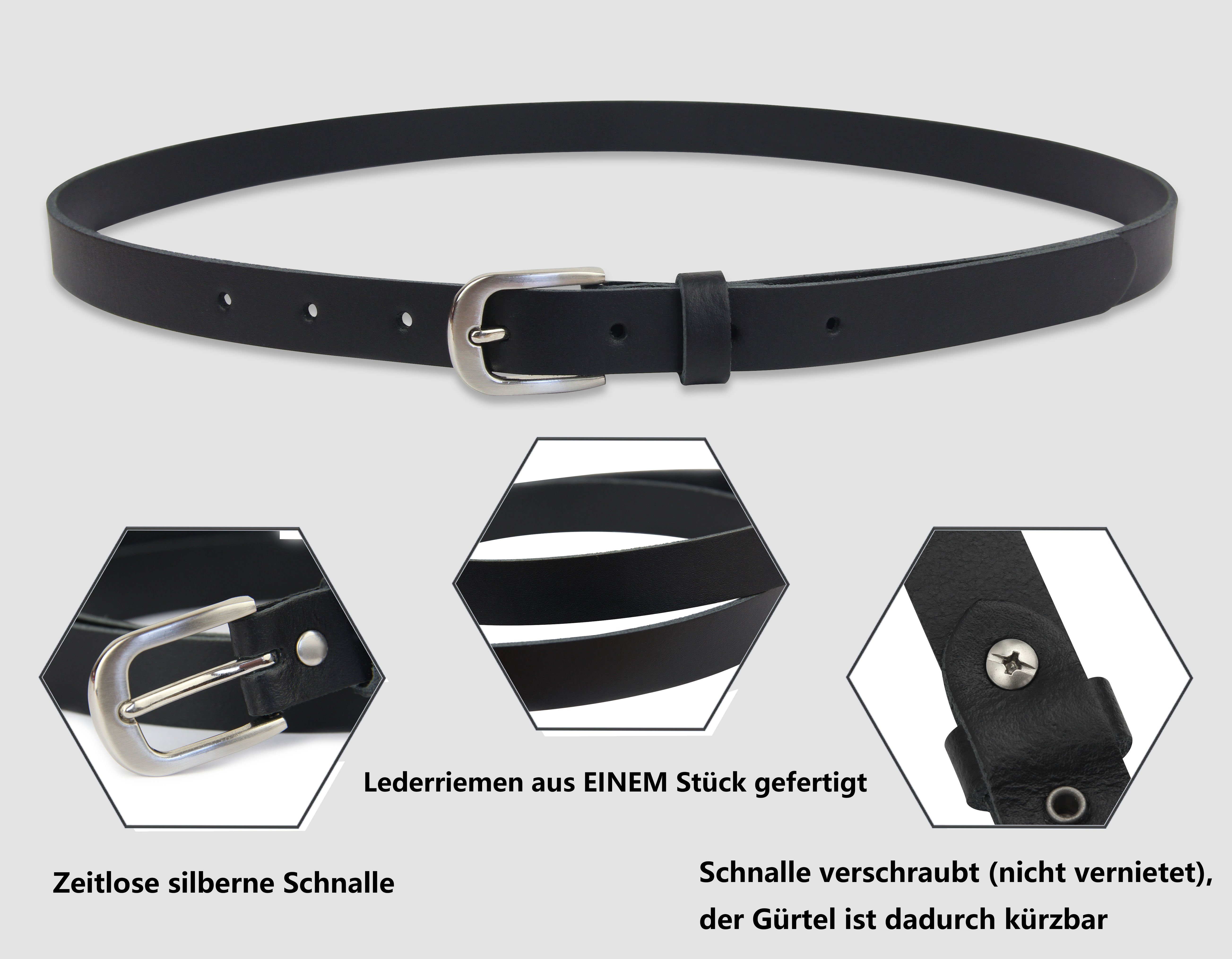 Frentree Ledergürtel Damen, MADE IN GERMANY, 2 cm schmaler Echtleder Gürtel günstig online kaufen