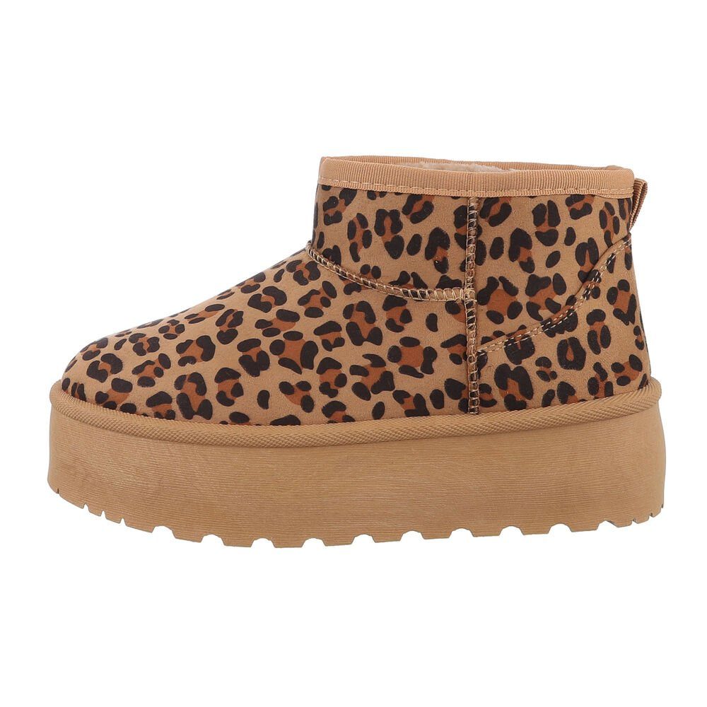 Ital-Design Damen Снегоходы Freizeit Снегоходы Plateaustiefeletten Снегоходы (84338253) Flach Plateaustiefeletten in Leo