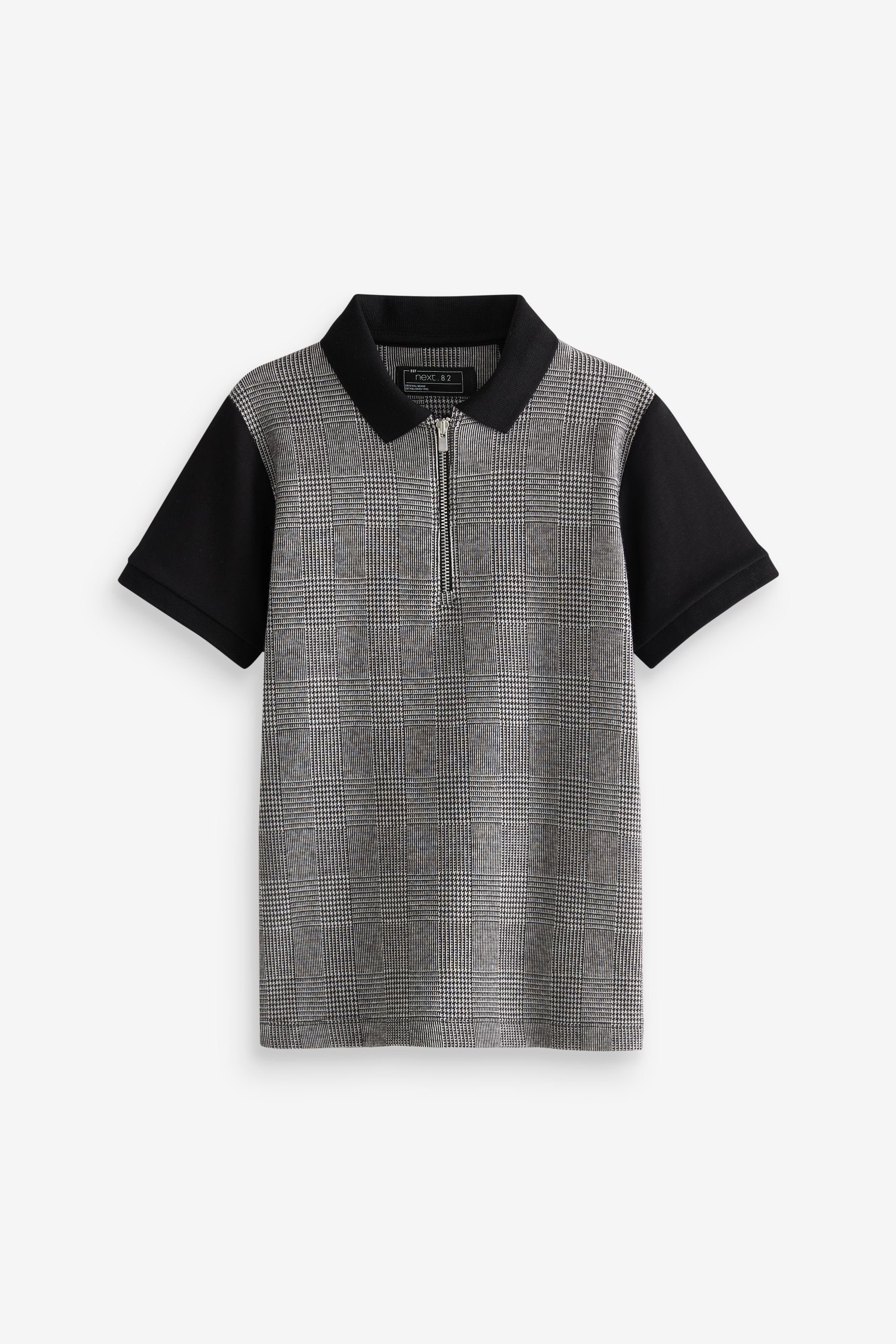 Exquisites Design Next Langarm-Poloshirt (1-tlg) Reißverschluss Polohemd mit Kurzärmeliges