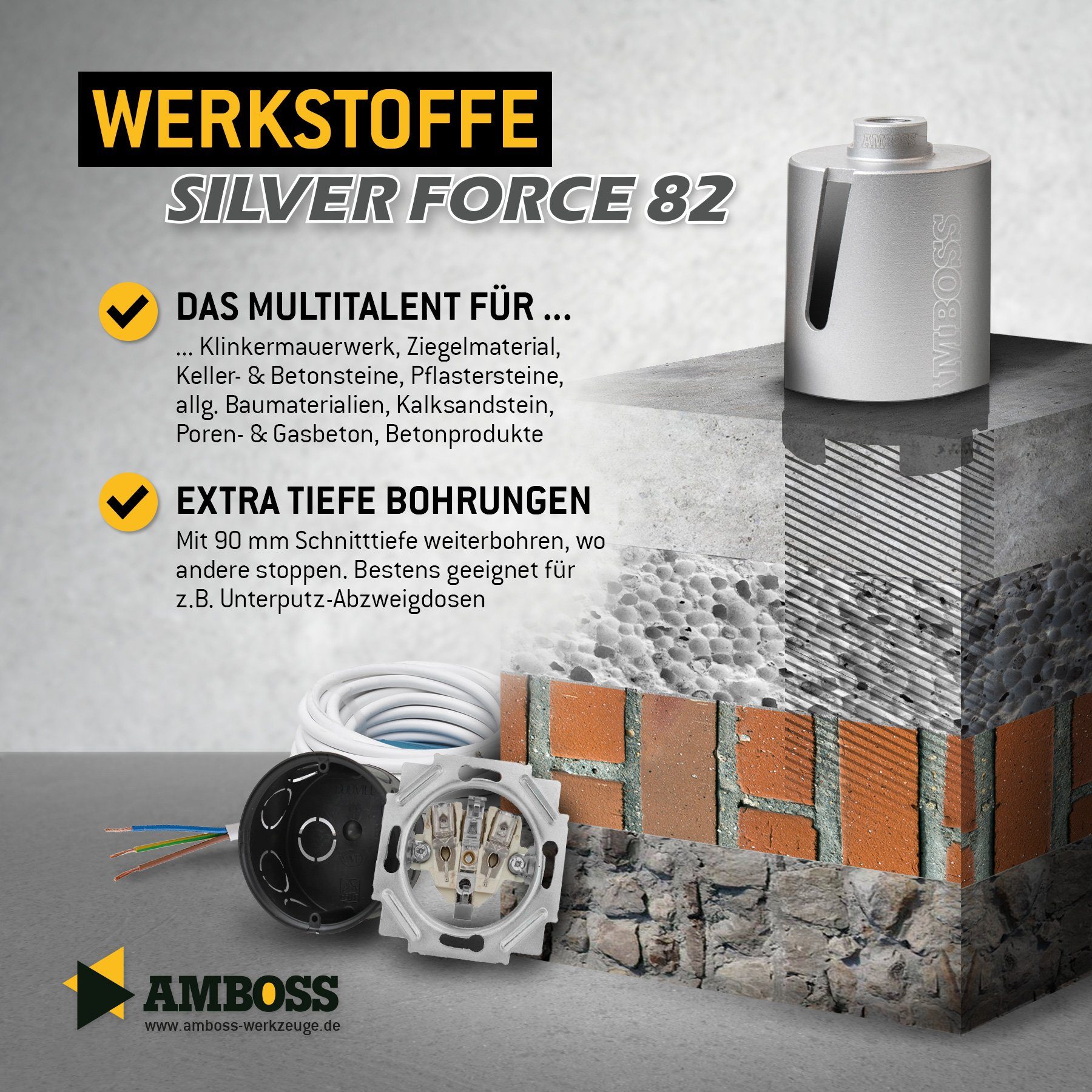 82 6-kant Silver Force mm Dosensenker Dosensenker Amboss - Werkzeuge -