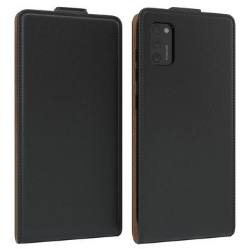 EAZY CASE Handyhülle Flipcase für Samsung Galaxy A41 6,1 Zoll, Tasche Klapphülle Handytasche zum Aufklappen Etui Kunstleder Schwarz