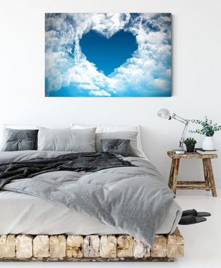 Pixxprint Leinwandbild Romantisches Herz in den Wolken, Romantisches Herz in den Wolken (1 St), Leinwandbild fertig bespannt, inkl. Zackenaufhänger