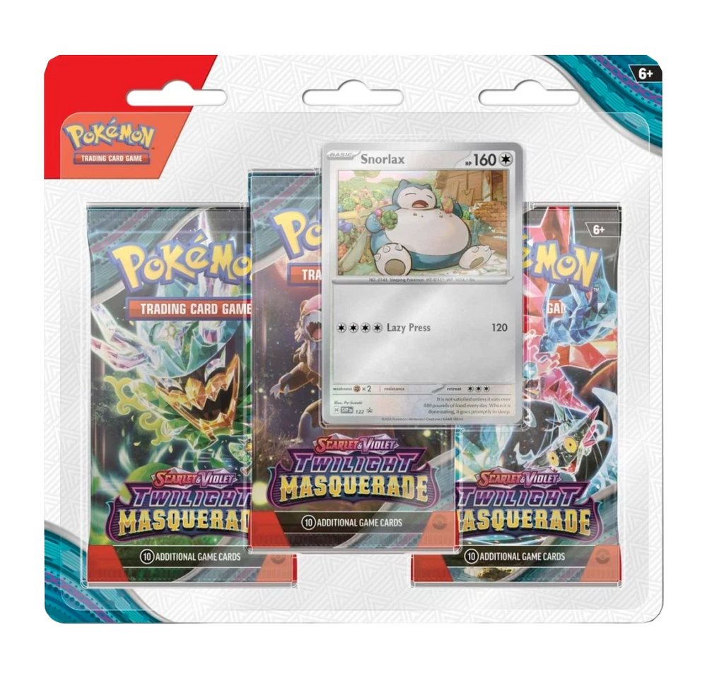 The Pokémon Company Sammelkarte Pokemon Twilight Masquerade 3er Blister SV06 Englisch