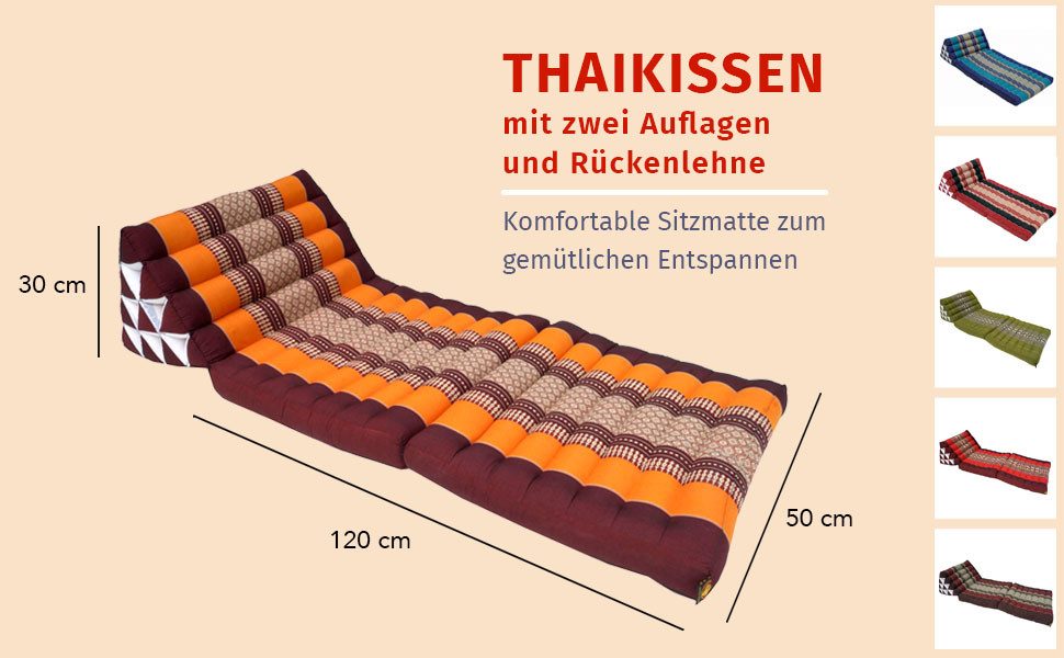 Guru-Shop Sitzkissen Thaikissen, Dreieckskissen, Kapok, Tagesbett..