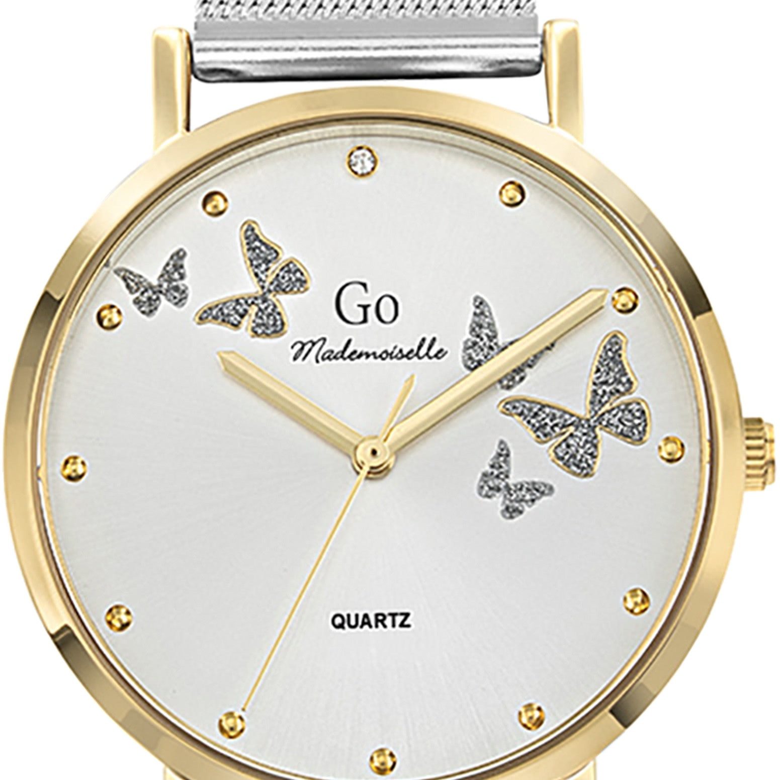 Girl Only Quarzuhr Girl Only Damenuhr Edelstahl silber, (Analoguhr), Damenuhr GO silber, mittel (ca. 34mm) Edelstahlarmband, Elegant-Style