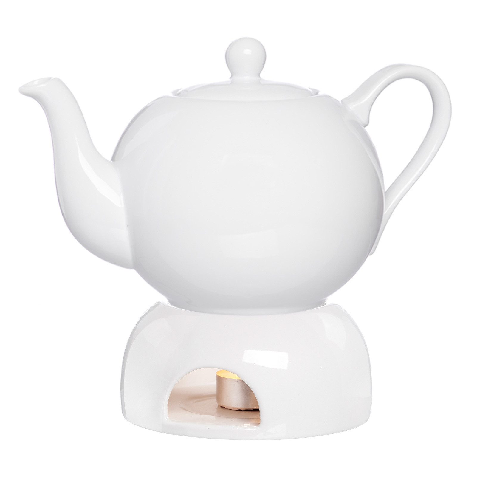 Ritzenhoff & Breker Teekanne Bianco Teekanne mit Stövchen, 0 l, (1x Teekanne, 1x Teewärmer, 2-St), Spülmaschinengeeignet