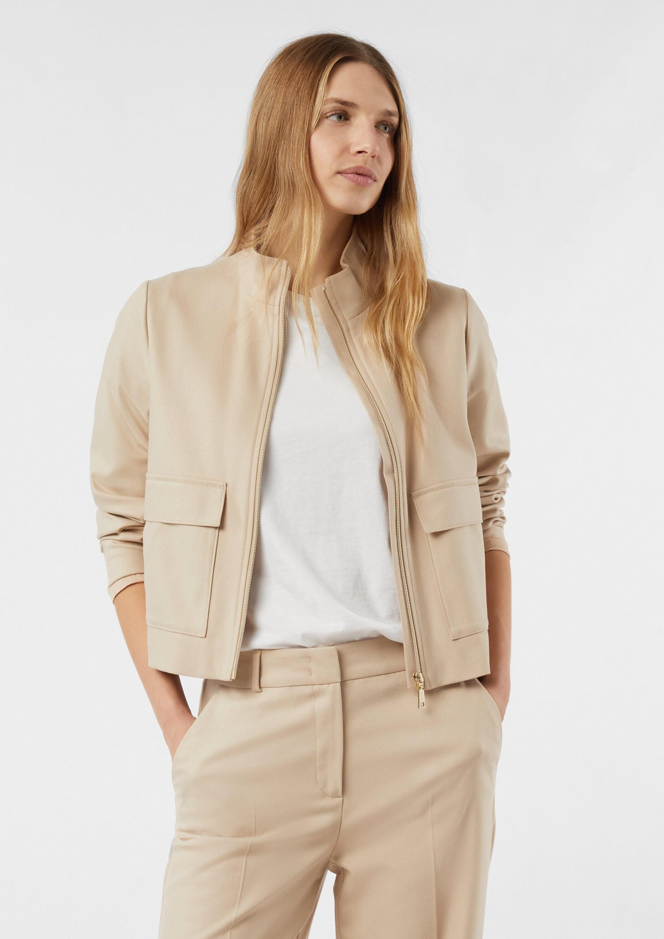 comma Funktionsjacke Indoor-Jacke Kurze Jacke aus Flanell günstig online kaufen