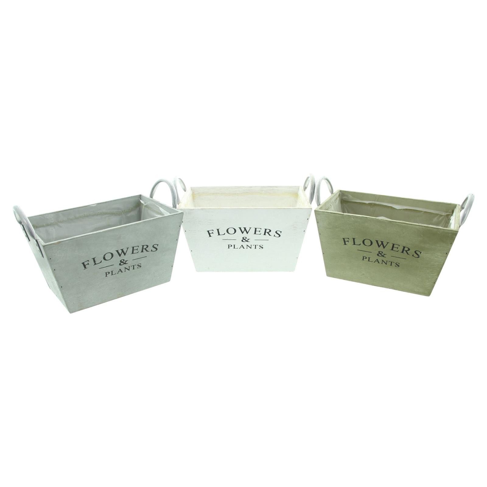 meinvipshop Pflanzschale Pflanzschale Blumentopf Flowers & Plants 3er Set (3 St)